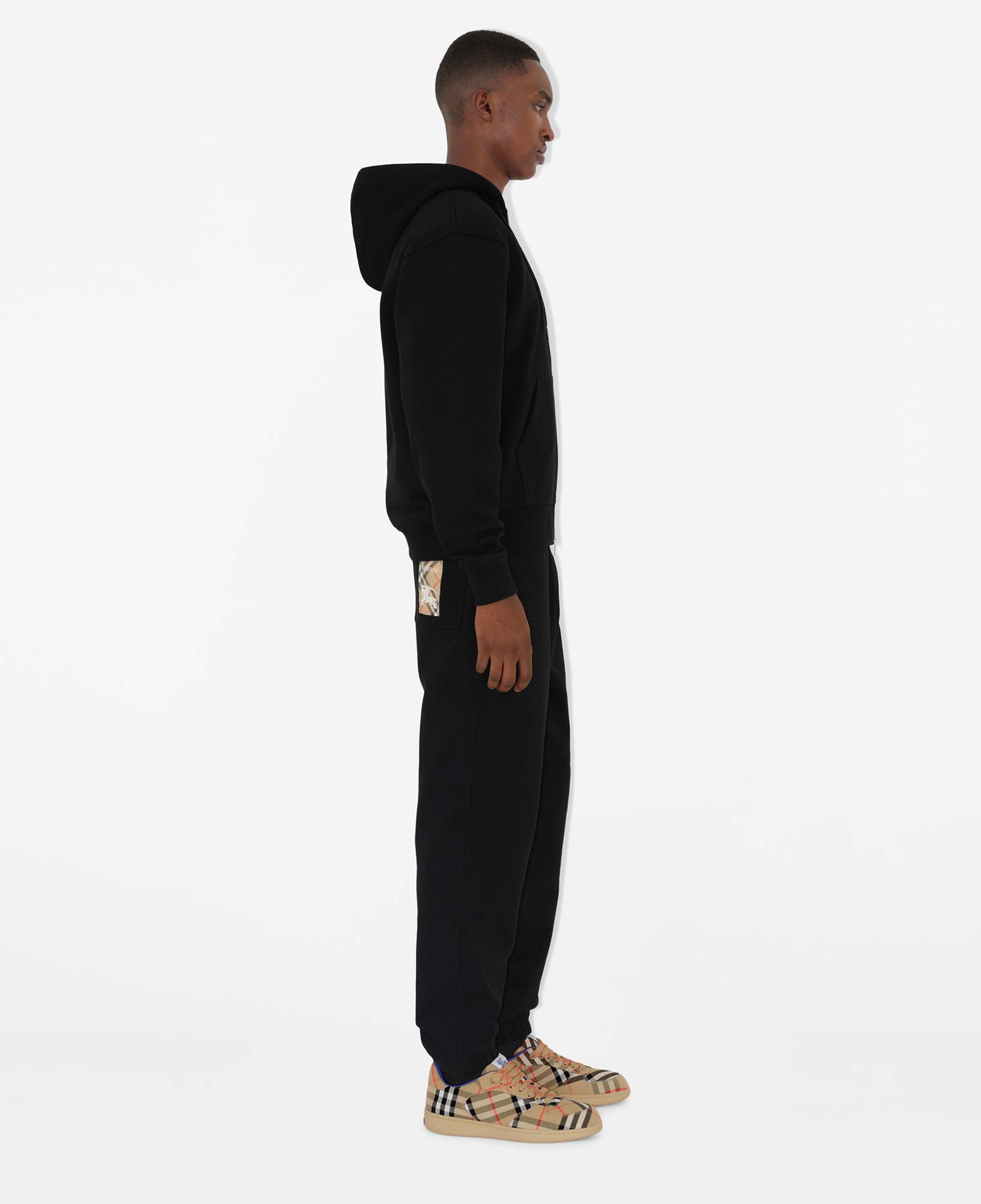 Burberry For Label Cotton Zip Erkek Siyah Hoodie