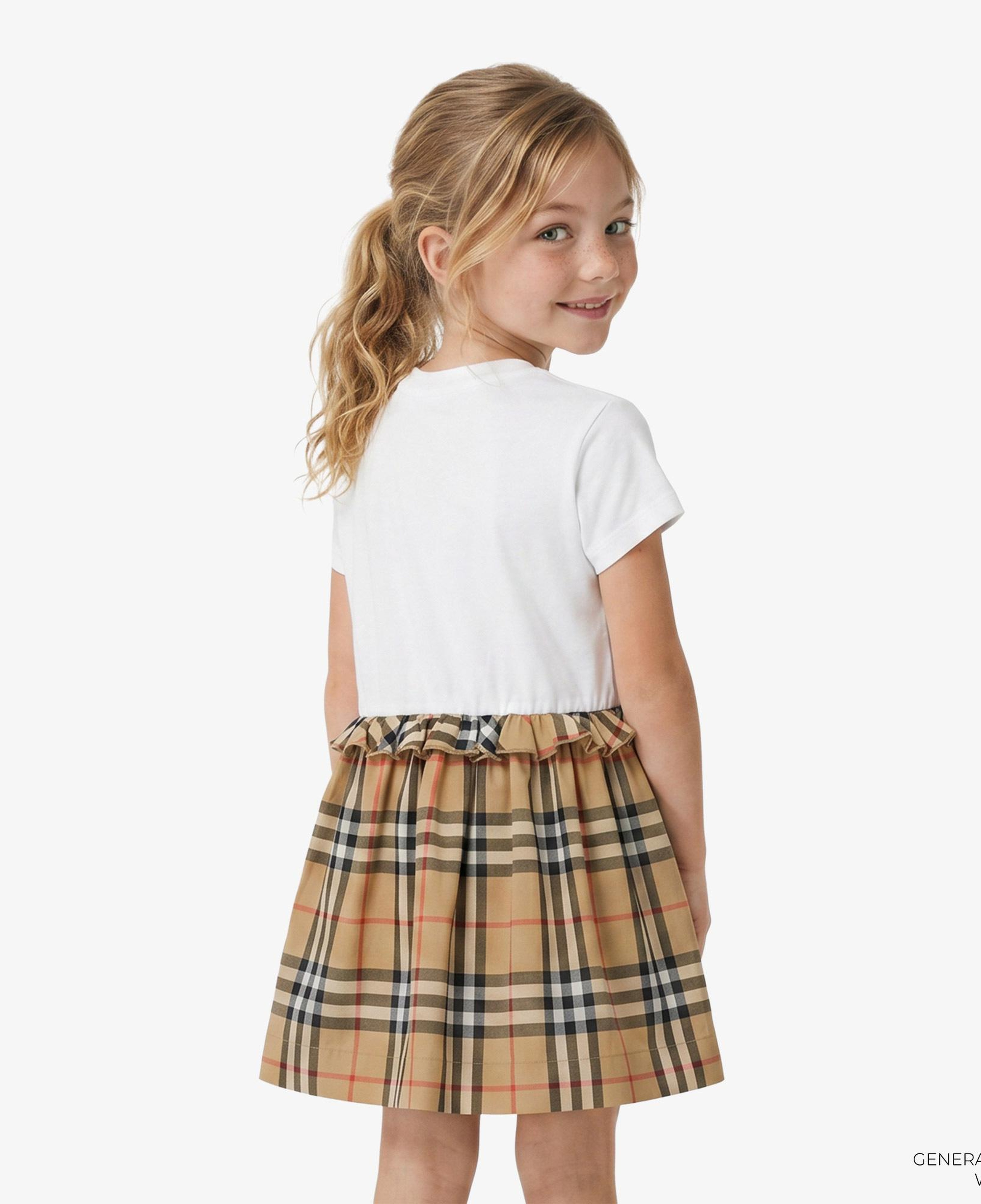 Burberry Rhonda Frıll Çocuk Beyaz Elbise