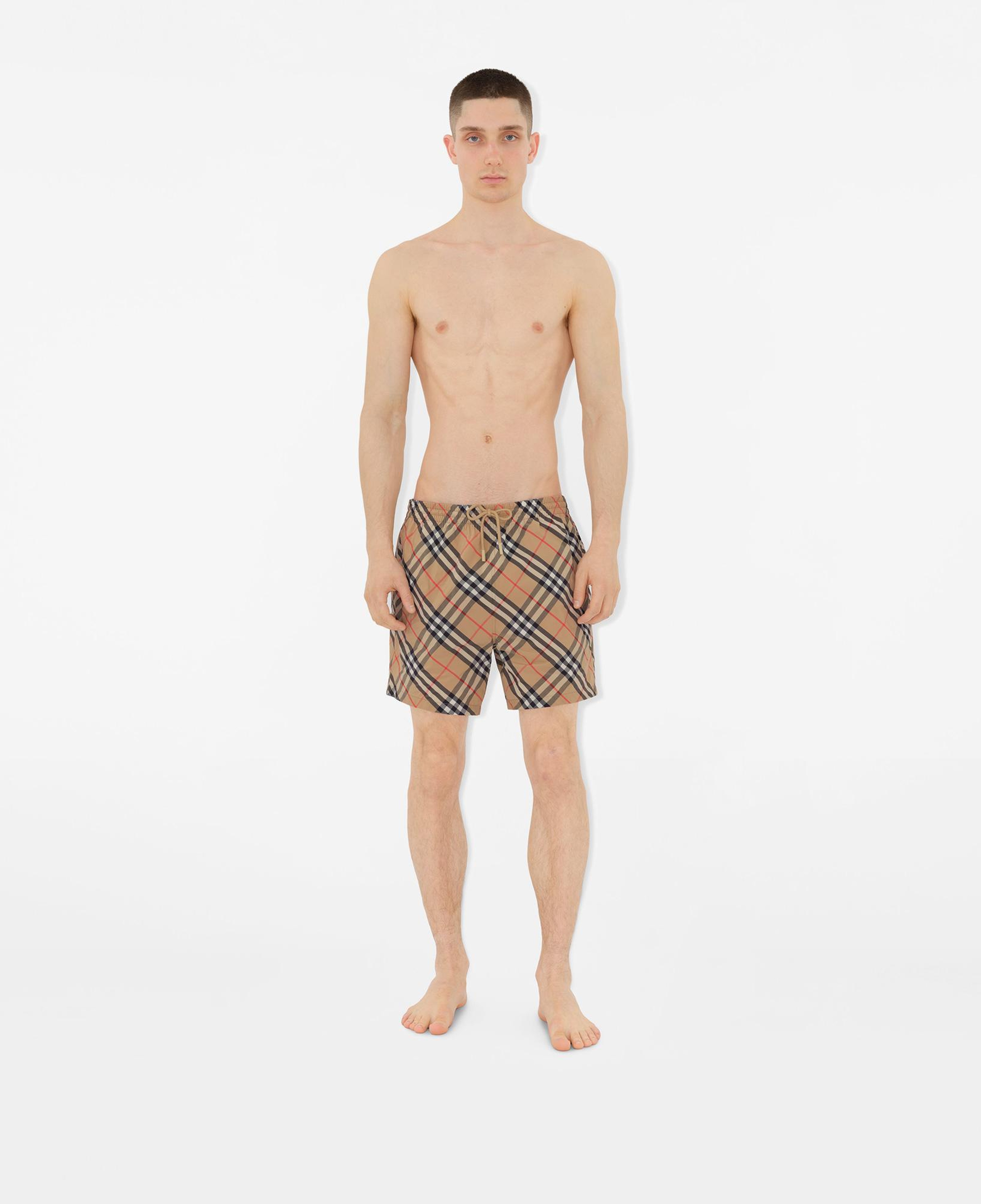 Burberry Check Erkek Bej Deniz Şortu