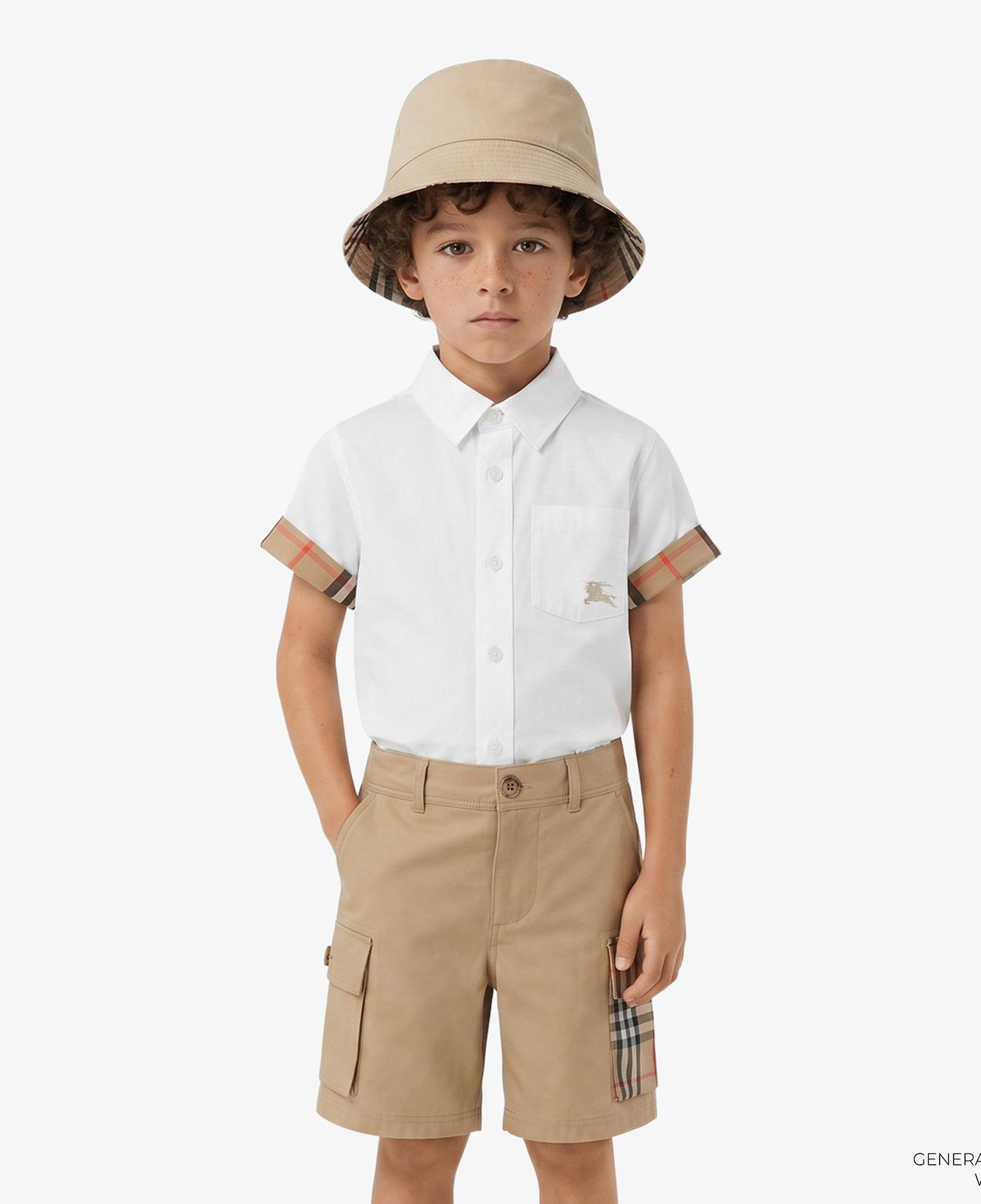 Burberry Owen Check Çocuk Beyaz Gömlek