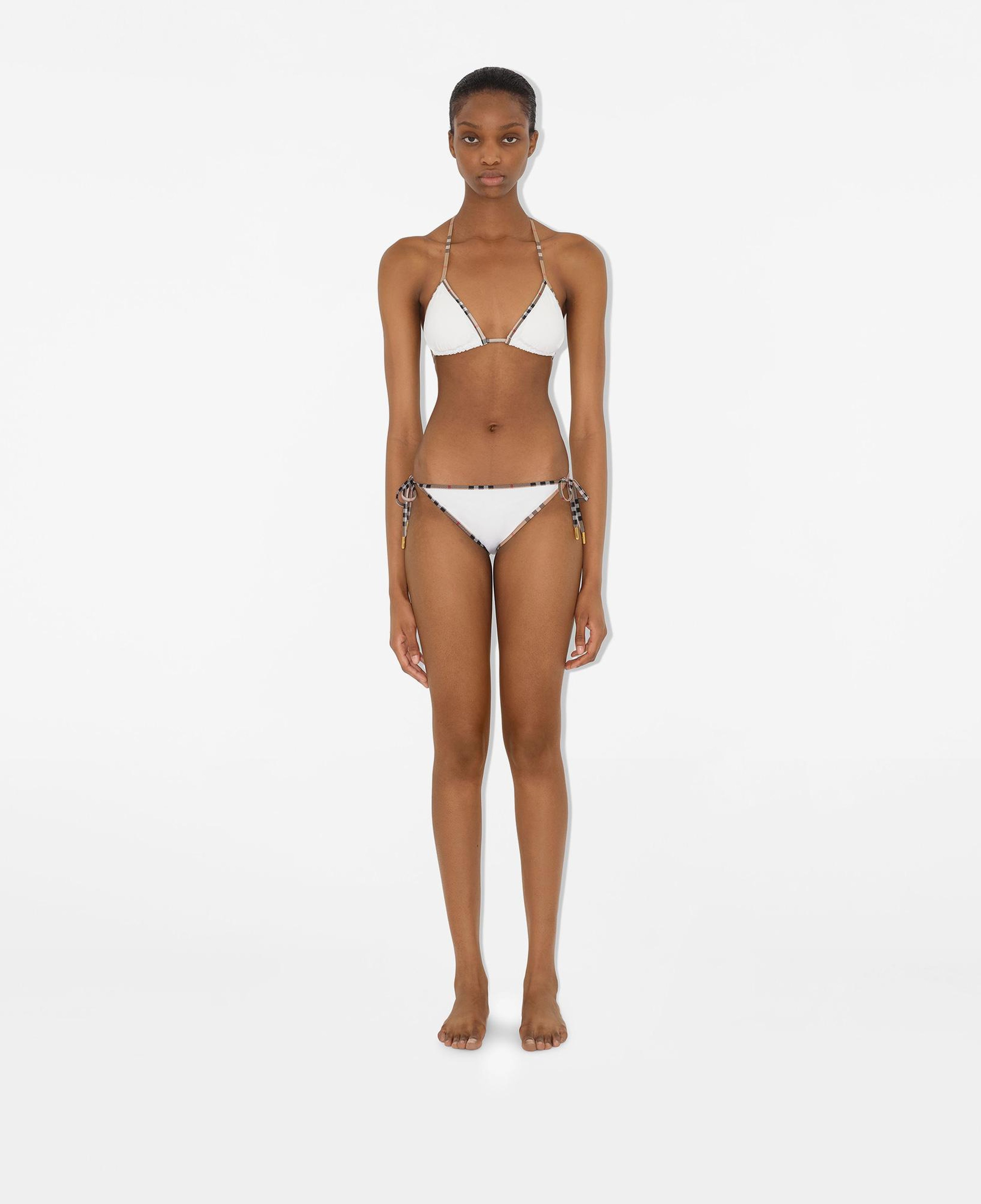 Burberry Check Trim Kadın Beyaz Bikini Takımı