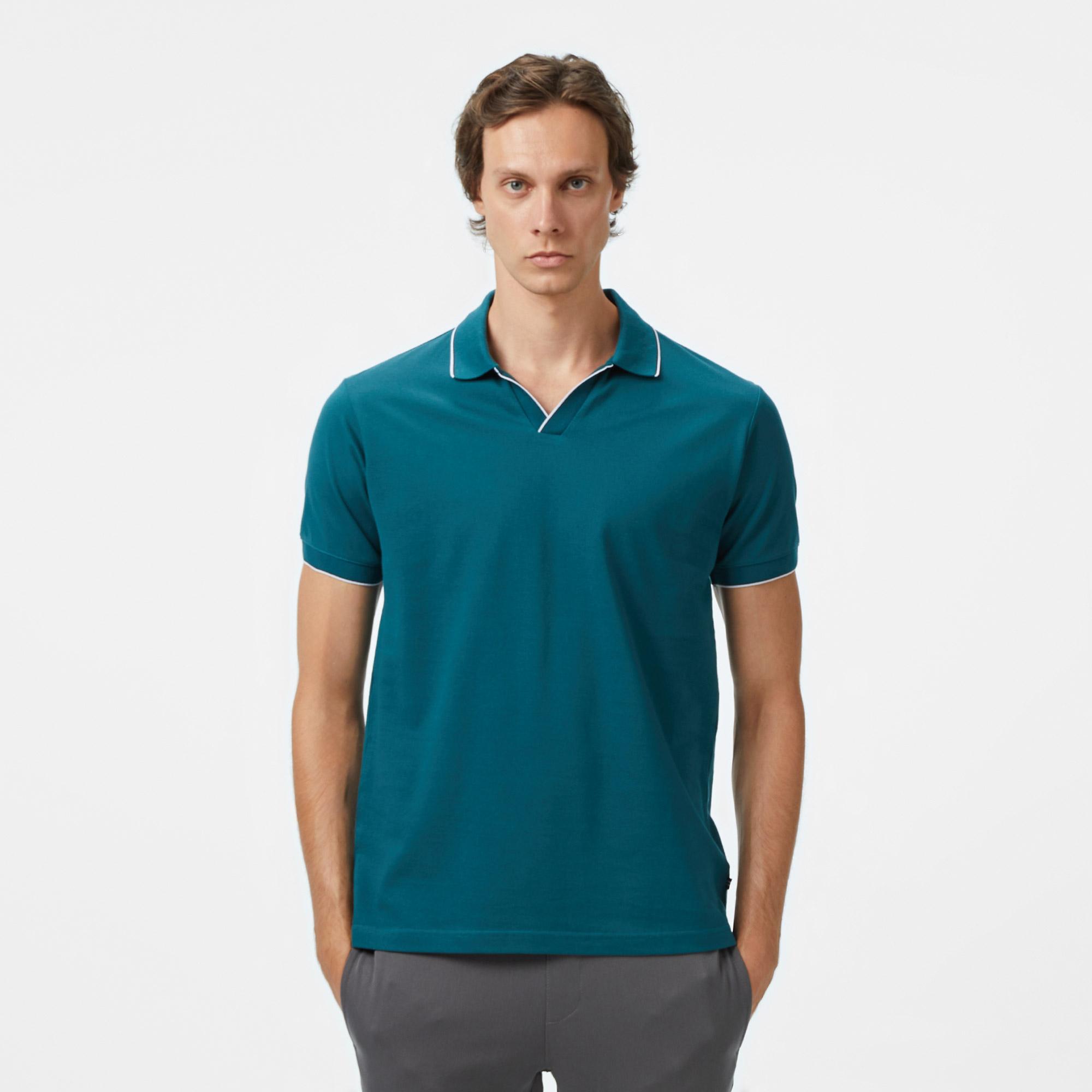Nautica Erkek Yeşil Classic Fit Polo Yaka T-Shirt