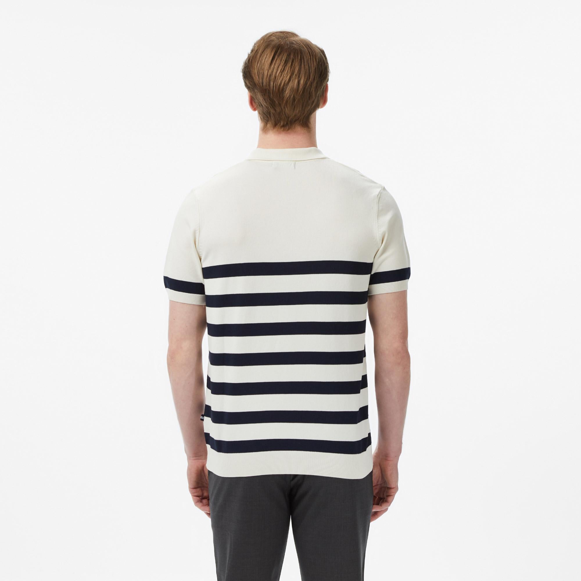 Nautica Erkek Krem Regular Fit Kısa Kollu Triko