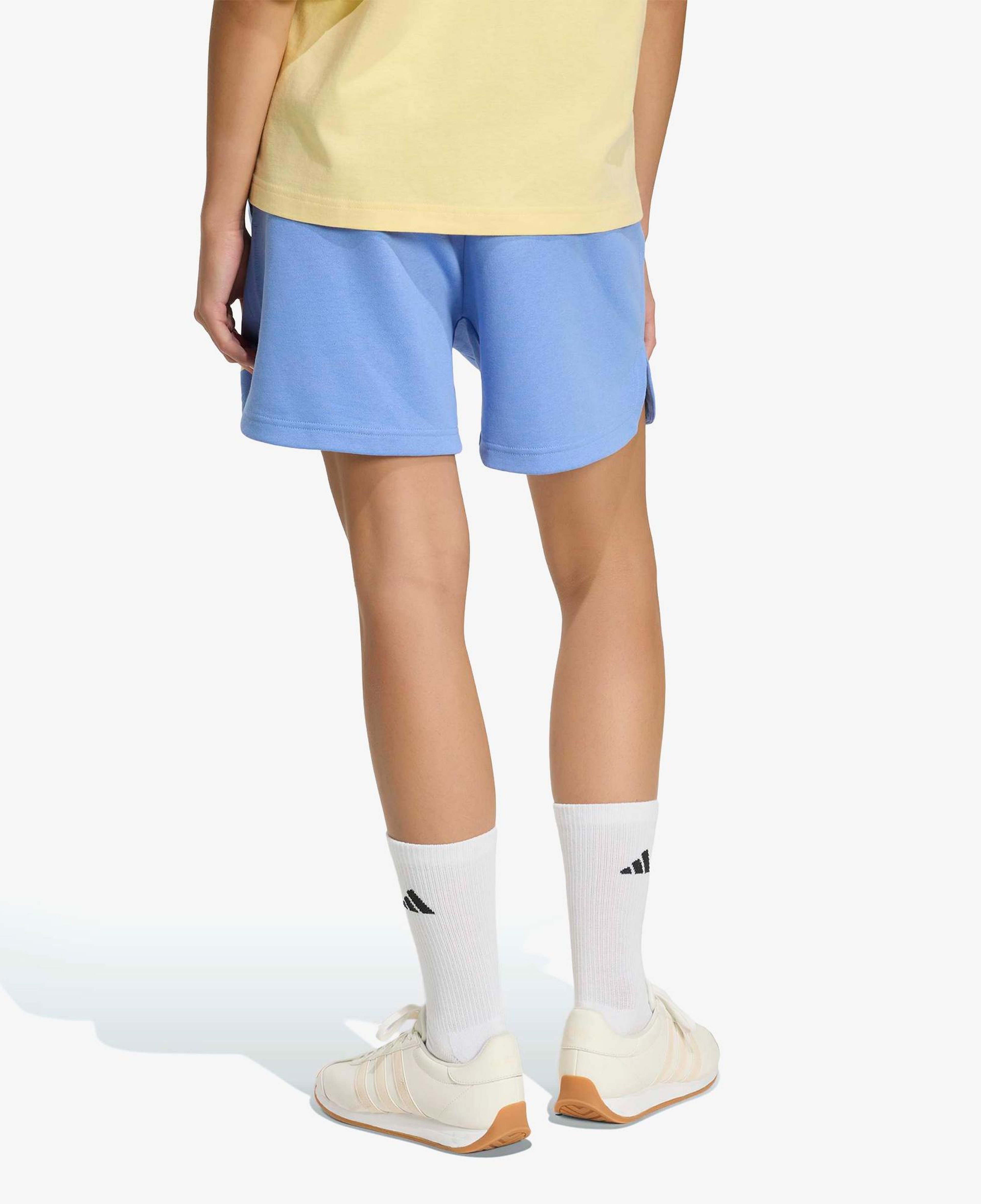 adidas 3 Stripes Studio Polar Kadın Mavi Antrenman Şortu