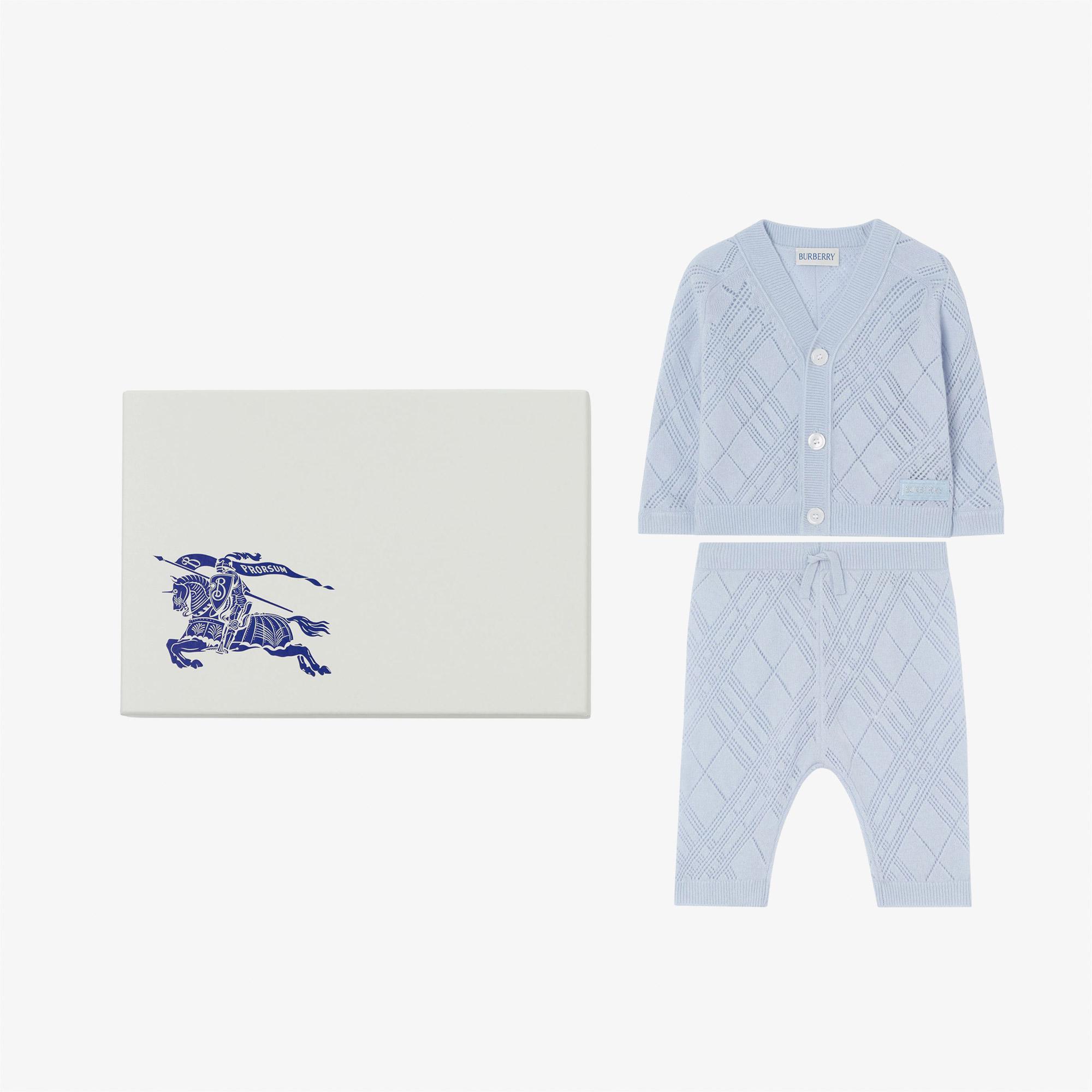 Burberry Cashmere Set Çocuk Mavi Hediye Seti