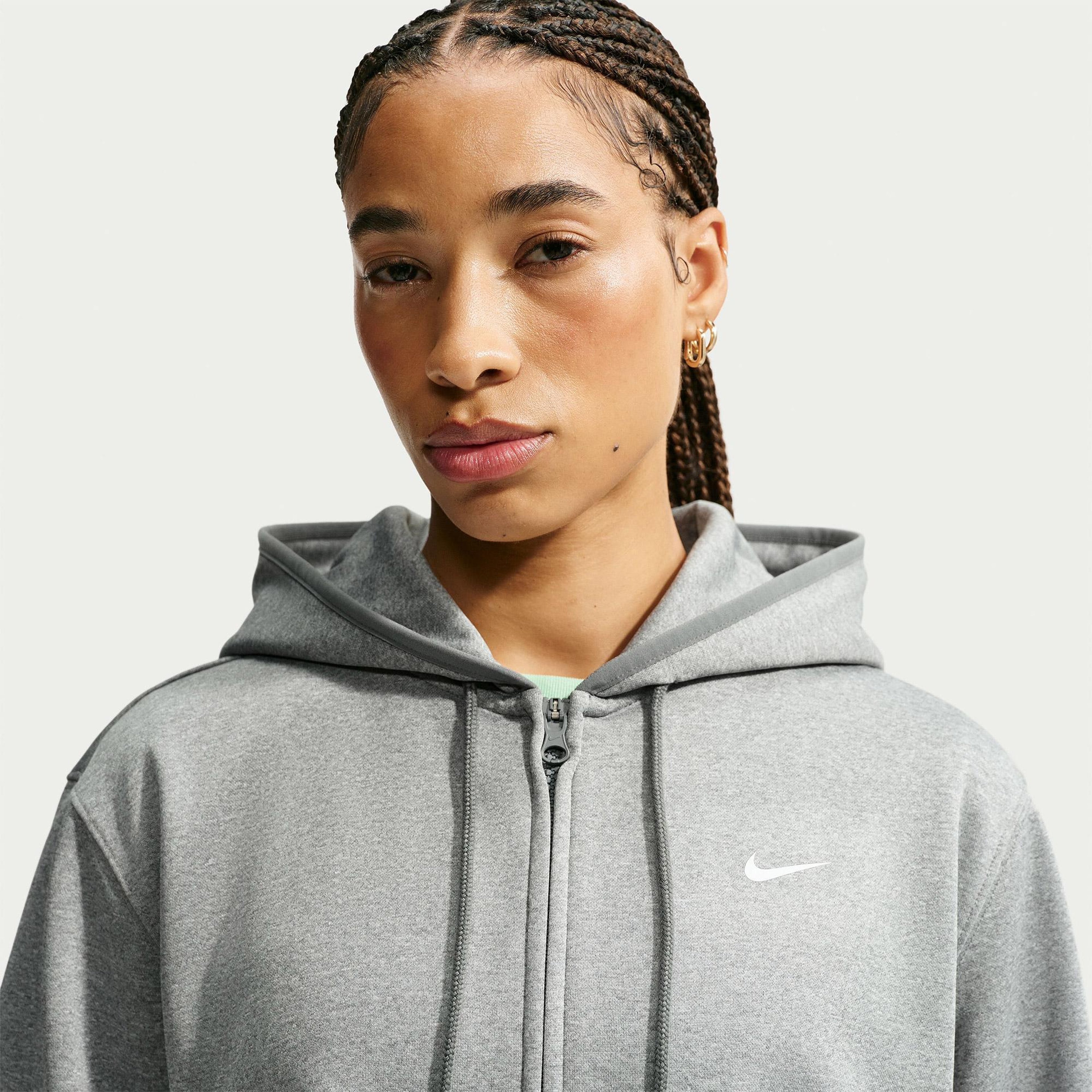 Nike Therma-Fit Studio Fleece Sport Kadın Gri Eşofman Üstü