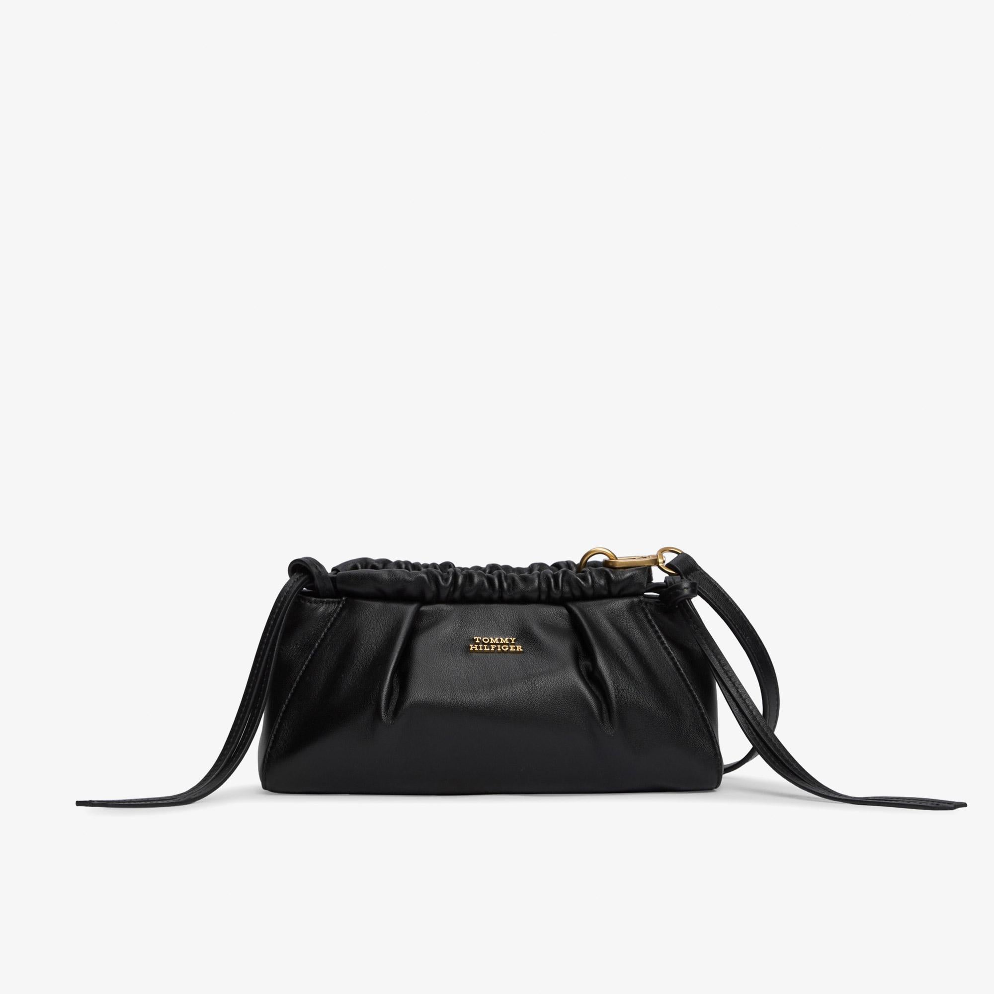 Tommy Hilfiger Soft Leather Mini Crossover Kadın Siyah El Çantası