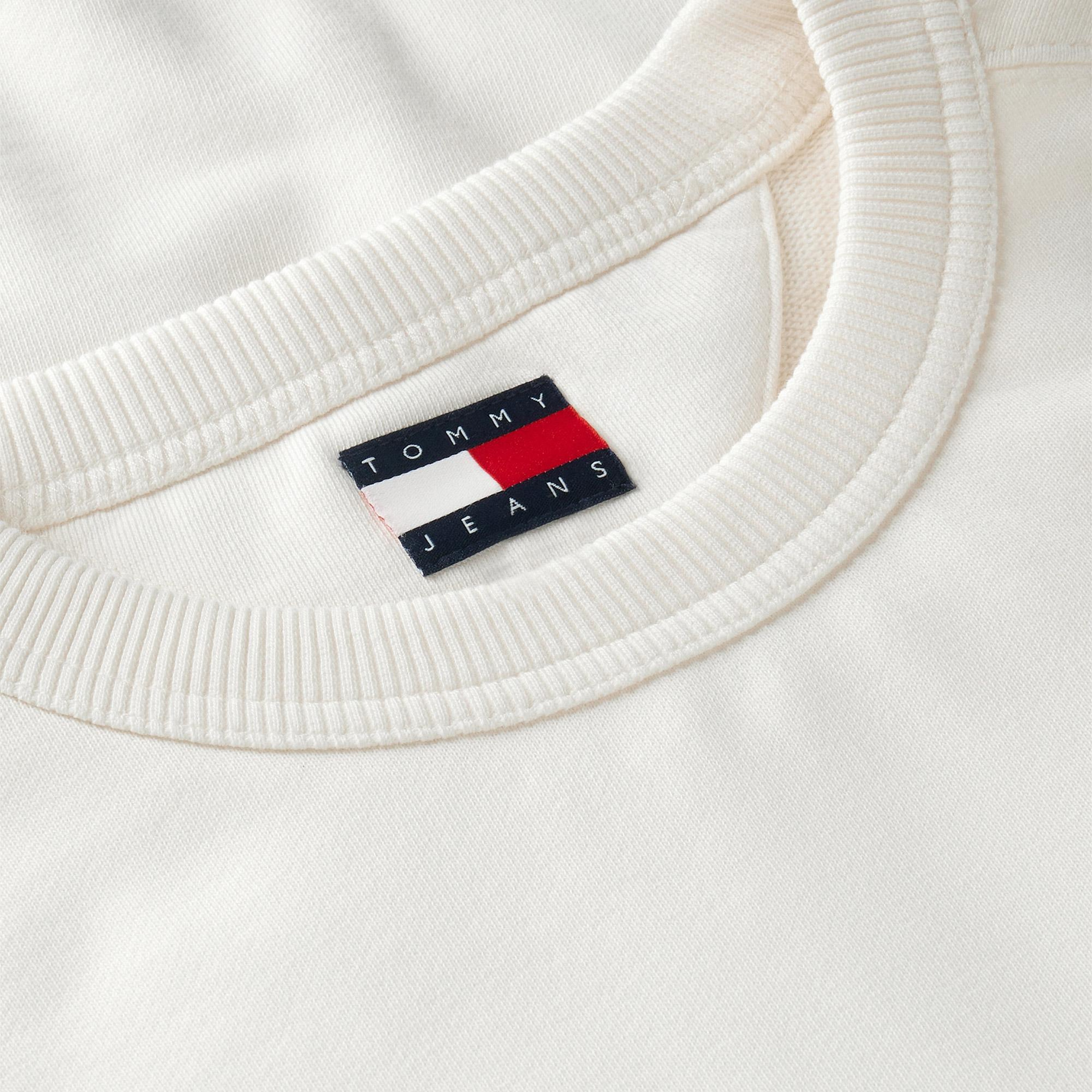 Tommy Hilfiger Wavy Flag Erkek Beyaz Sweatshirt