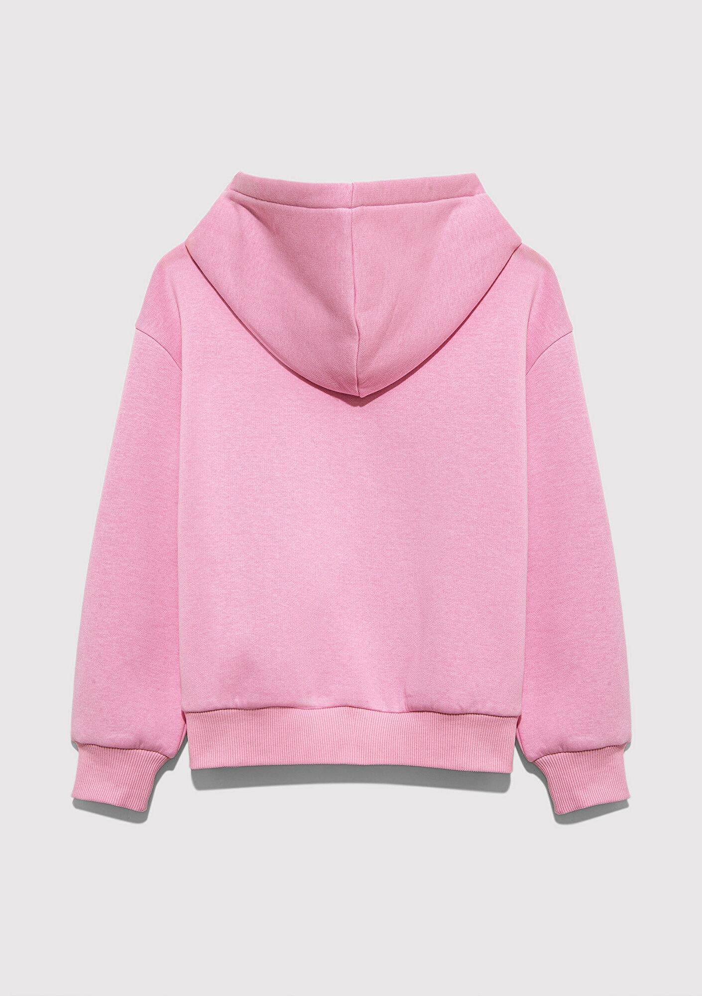 Mavi Mavi Logo Baskılı Kapüşonlu Pembe Sweatshirt 7610035-70973