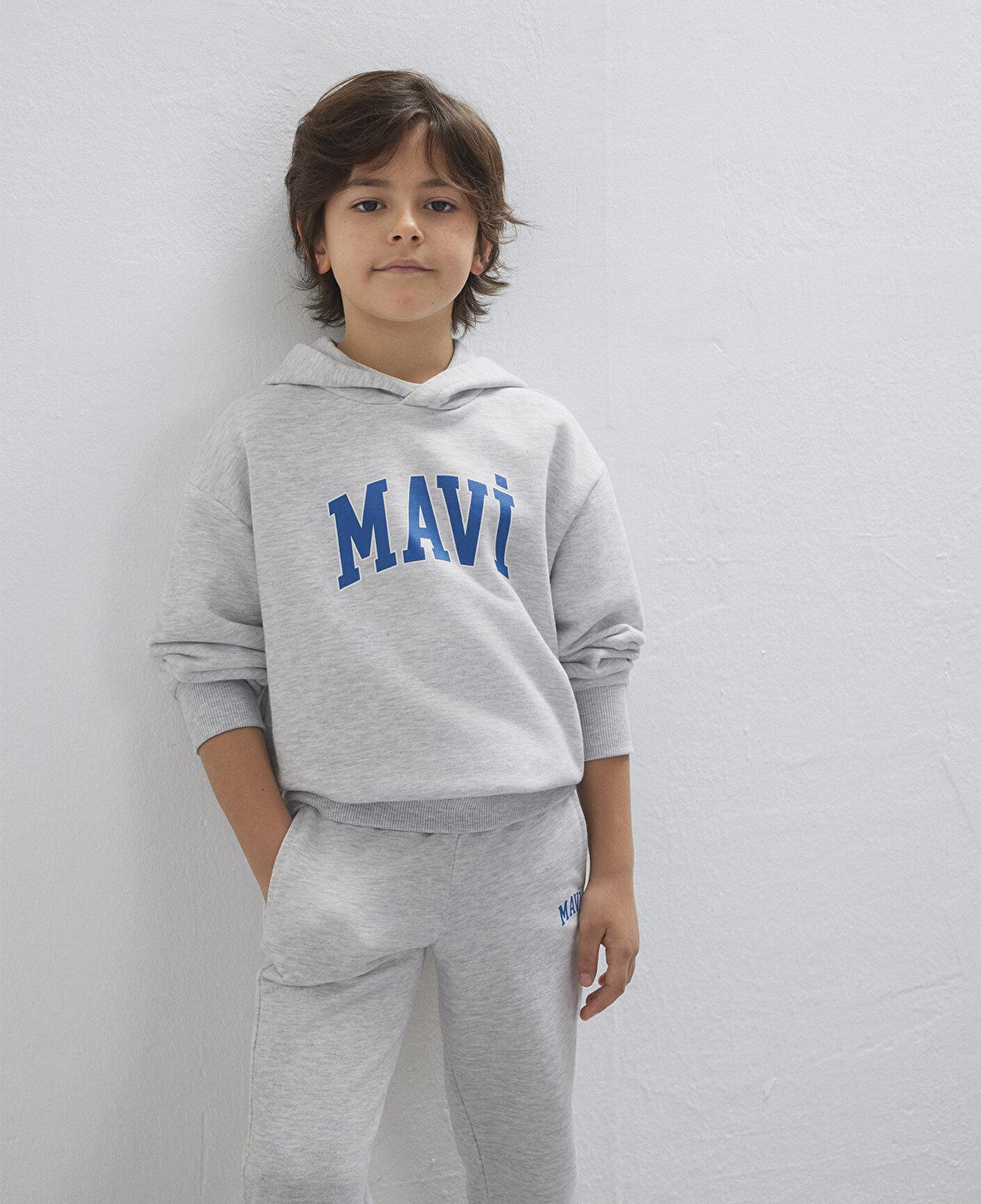 Mavi Mavi Logo Baskılı Gri Sweatshirt 6S10113-88467