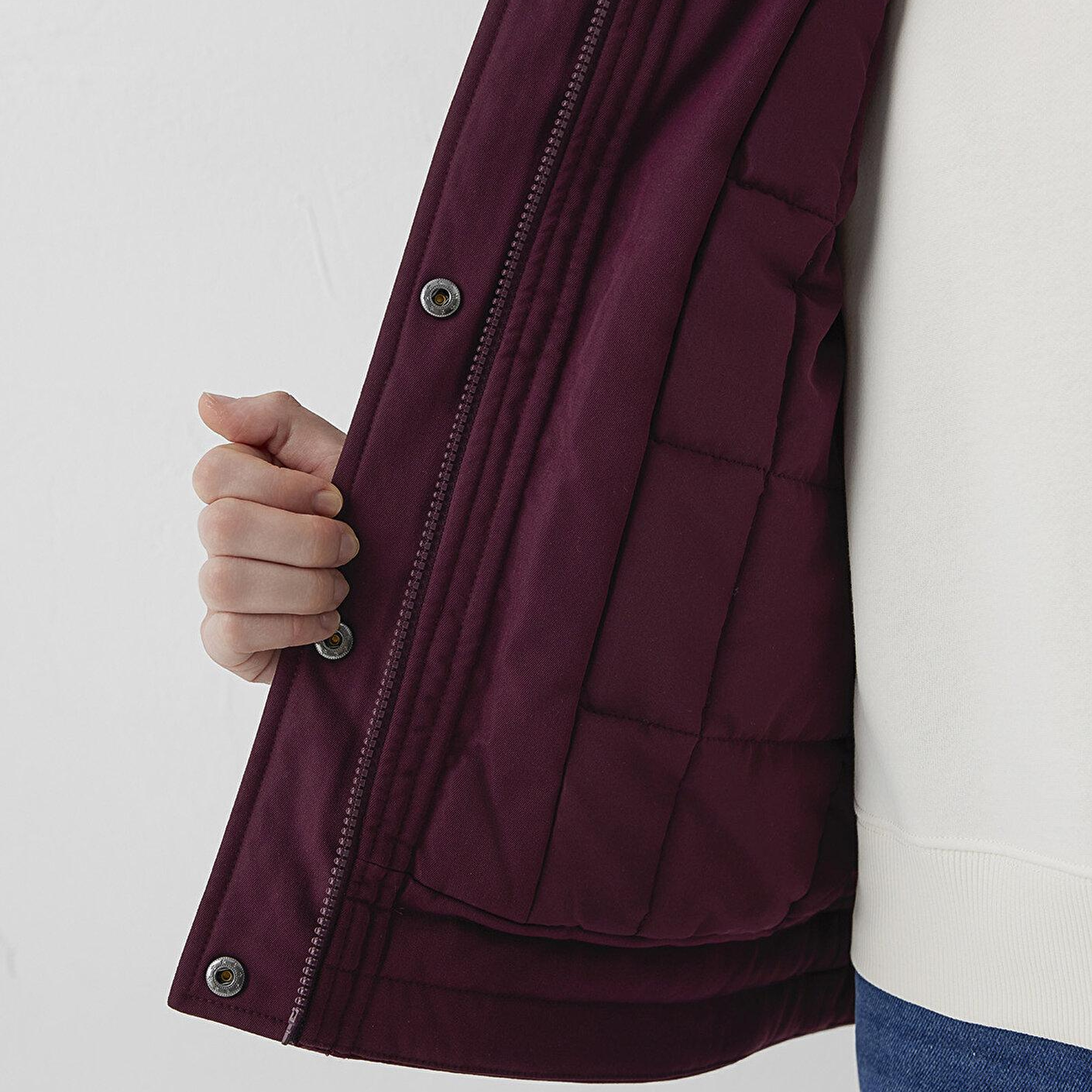 Mavi Kapüşonlu Mor Ceket Loose Fit / Bol Rahat Kesim 1110877-70434