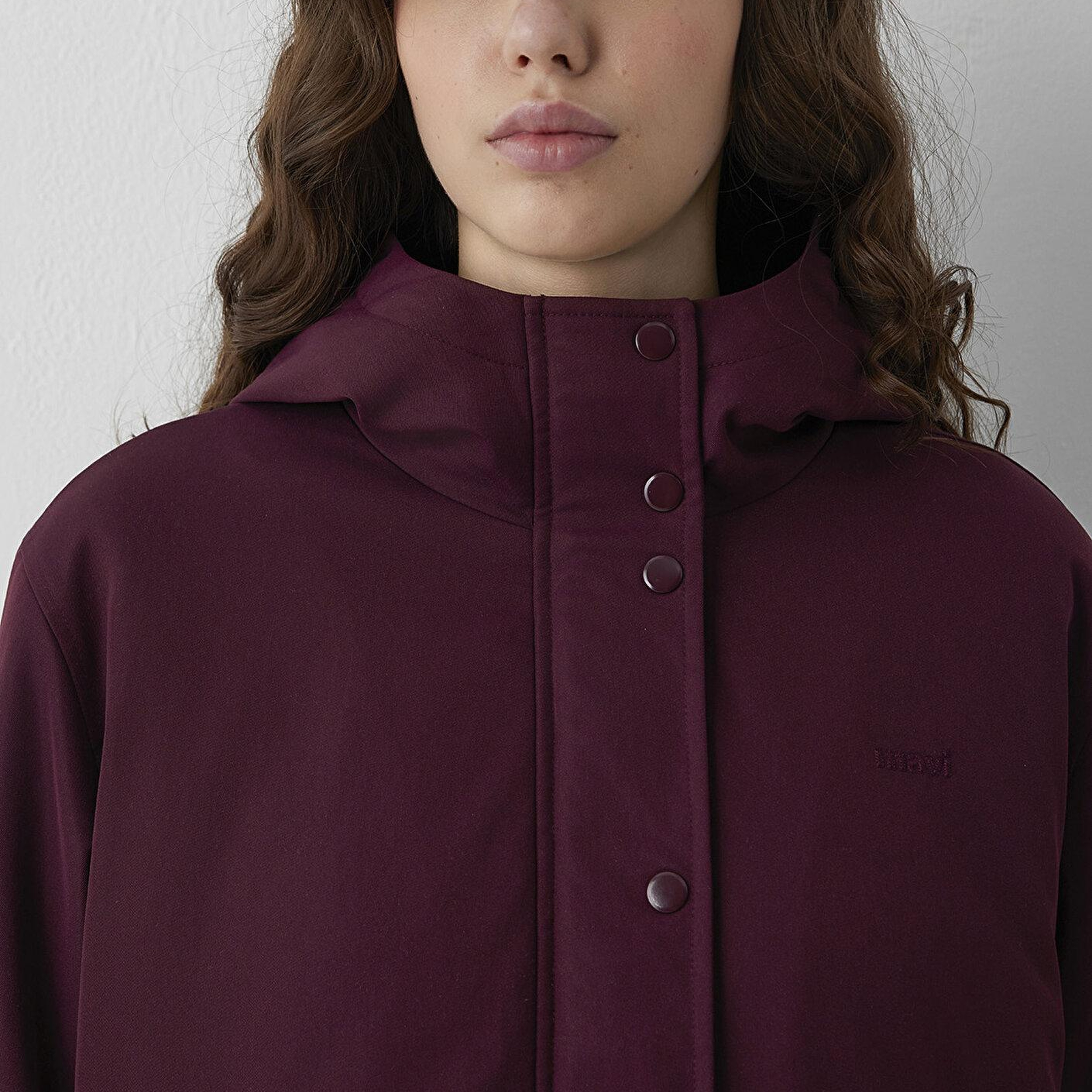 Mavi Kapüşonlu Mor Ceket Loose Fit / Bol Rahat Kesim 1110877-70434