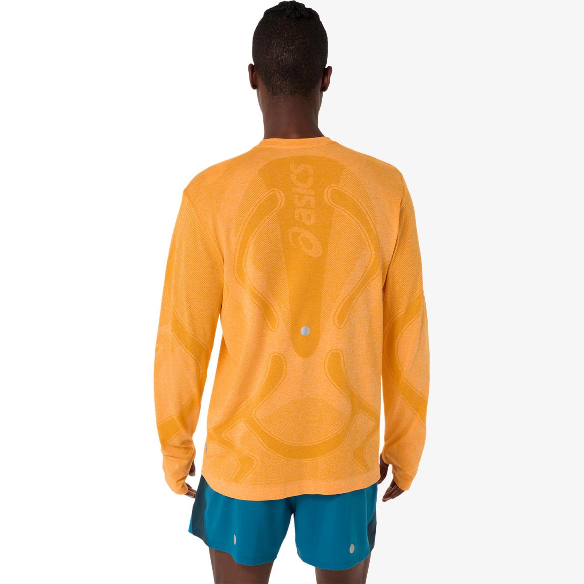 Asics Road Seamless Ls Top Erkek Turuncu Koşu Sweatshirt