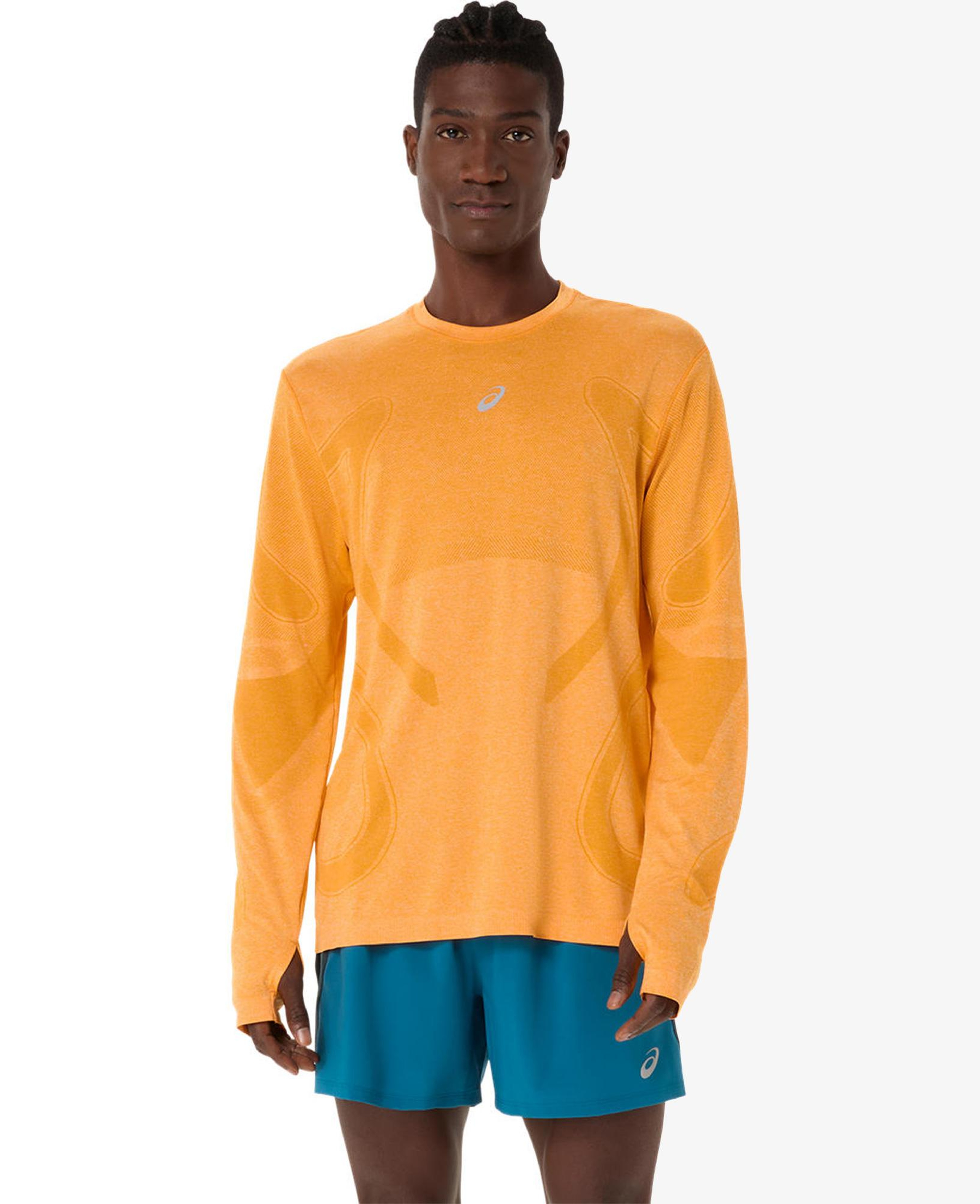 Asics Road Seamless Ls Top Erkek Turuncu Koşu Sweatshirt