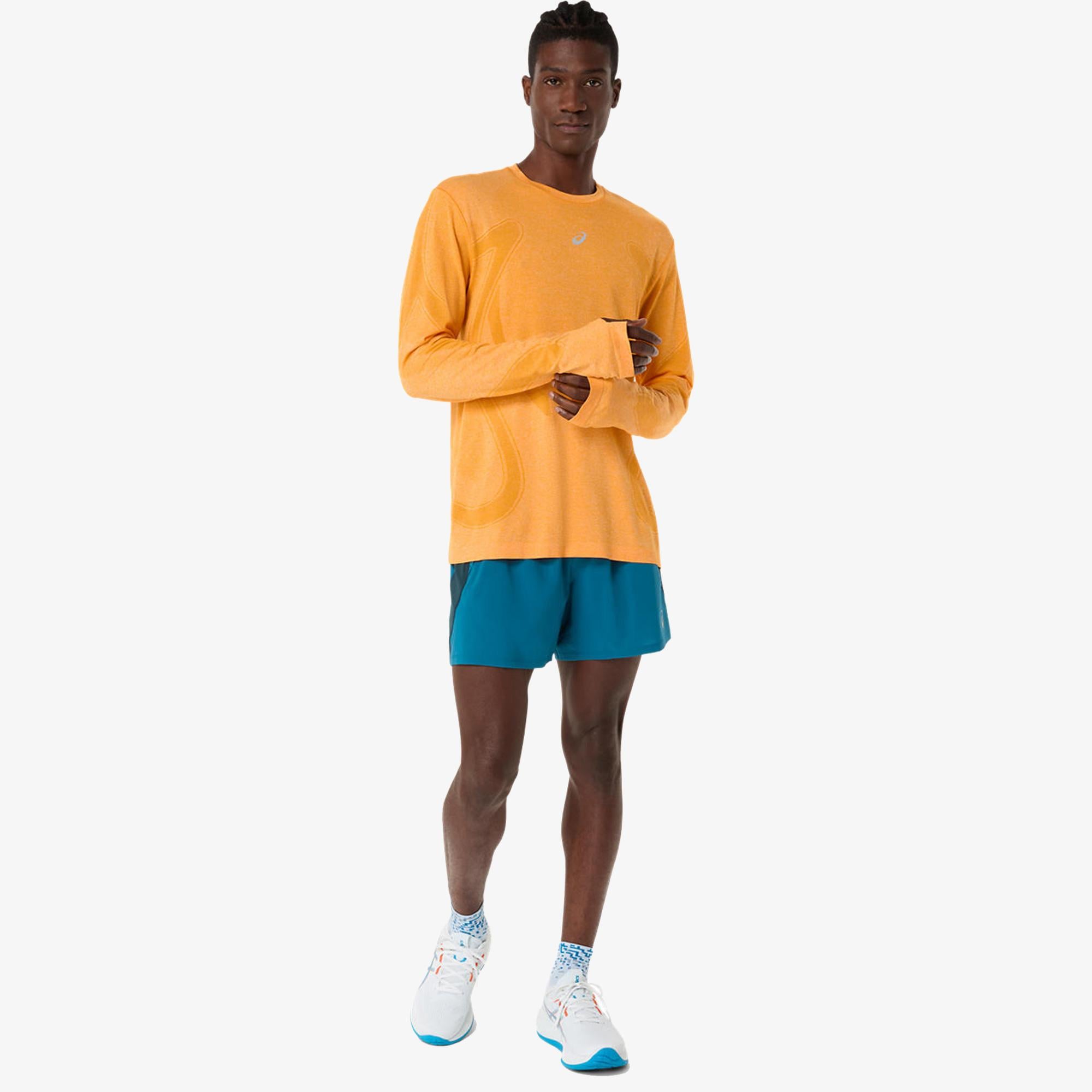 Asics Road Seamless Ls Top Erkek Turuncu Koşu Sweatshirt