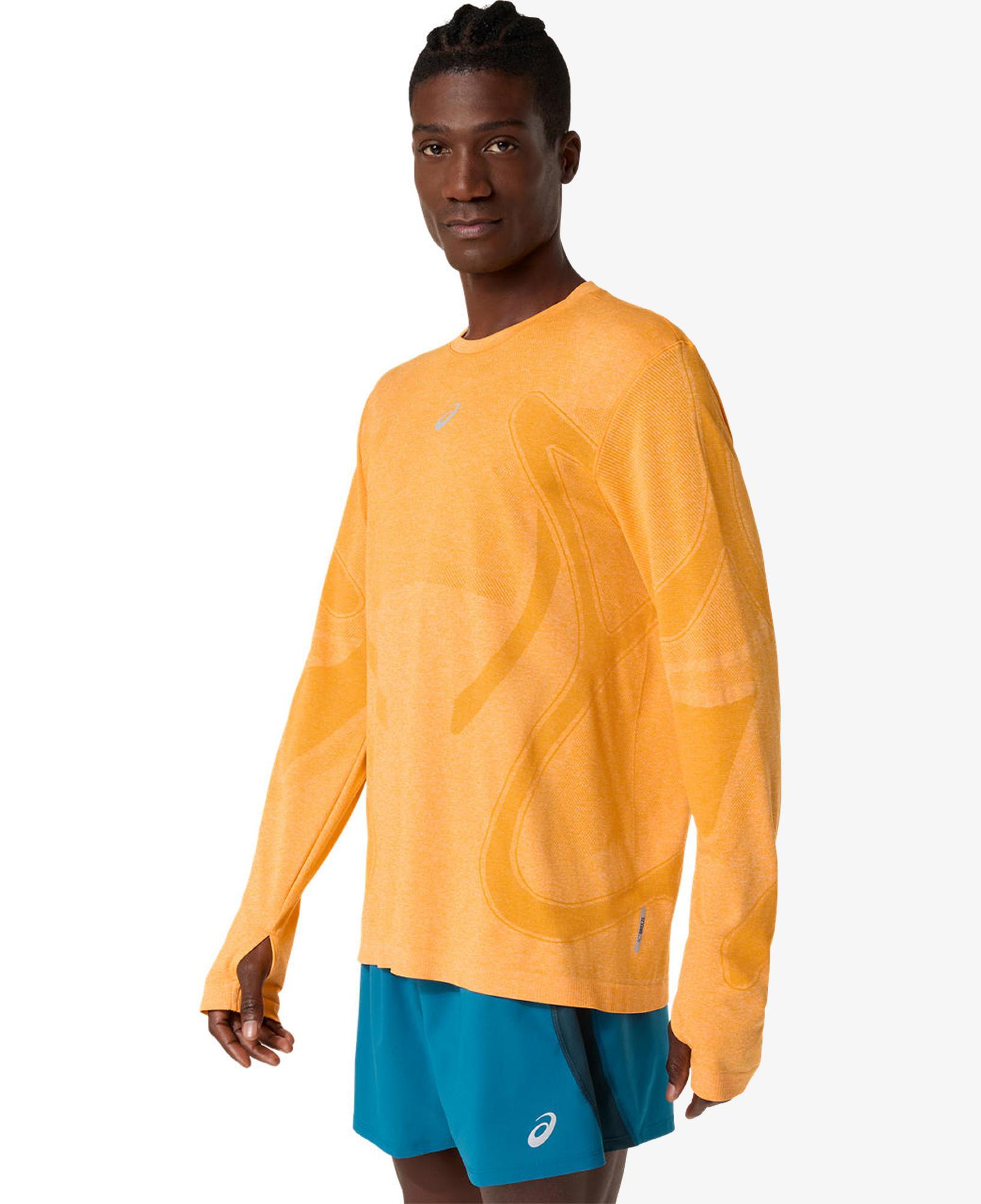 Asics Road Seamless Ls Top Erkek Turuncu Koşu Sweatshirt