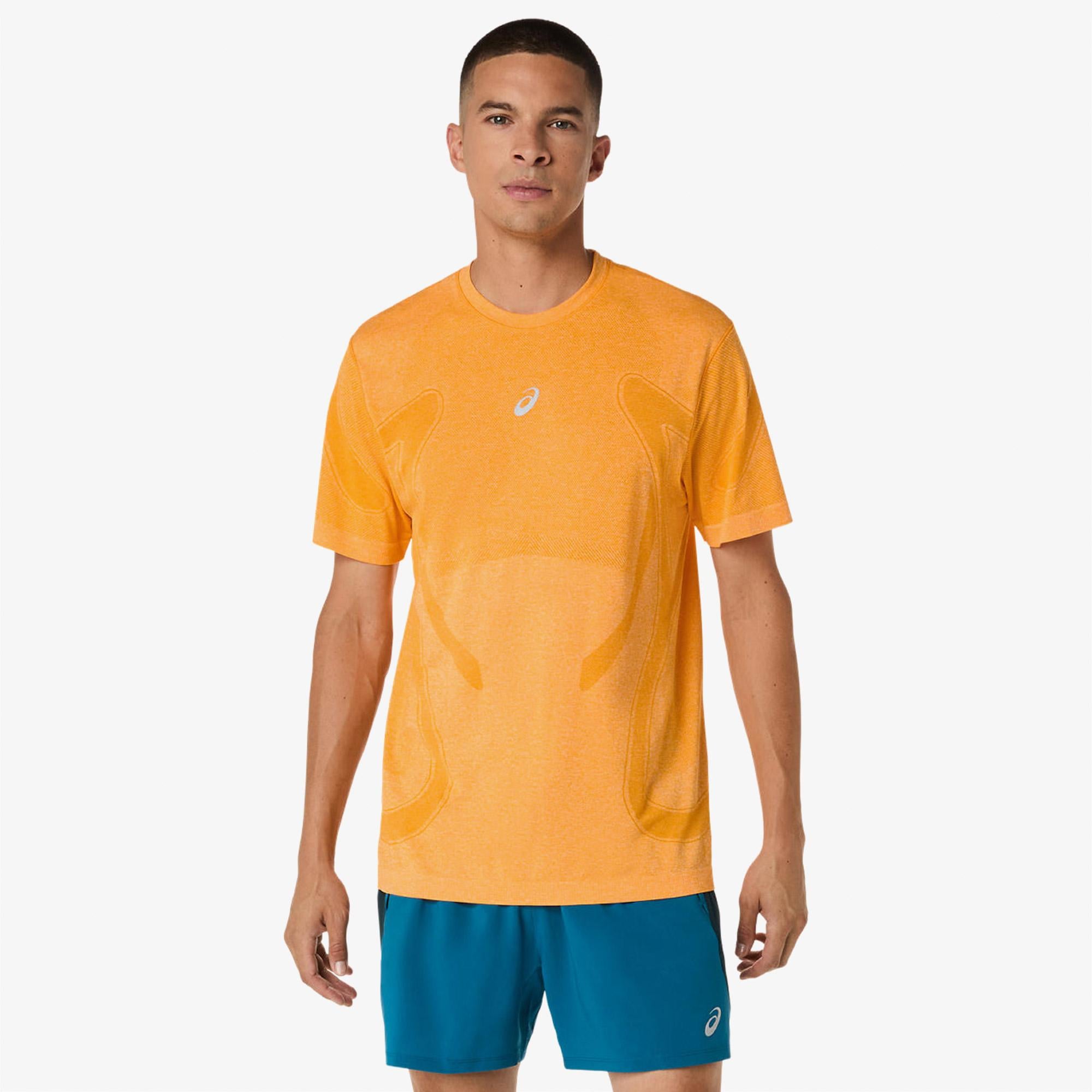 Asics Road Seamless Ss Top Erkek Turuncu Koşu Sweatshirt