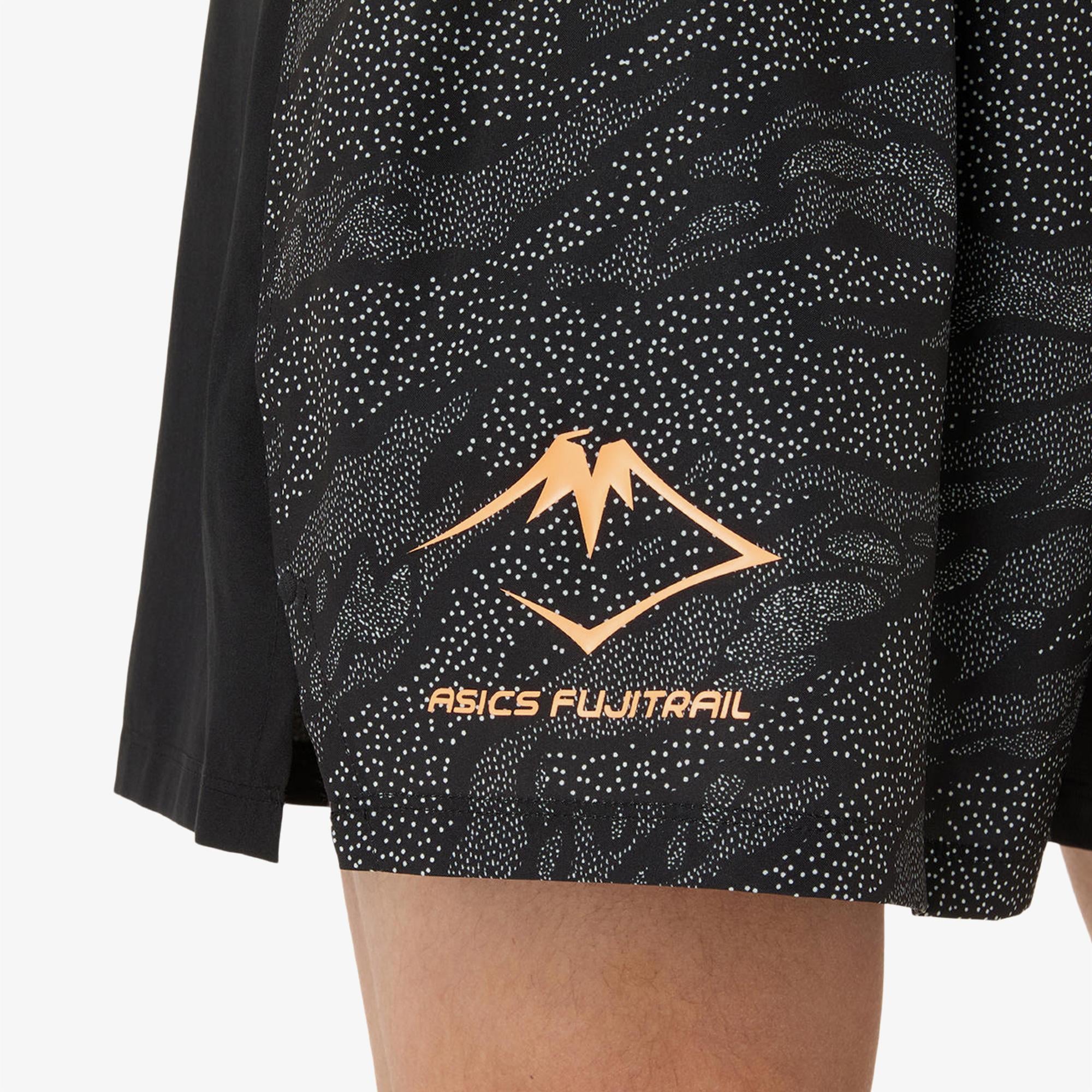 Asics Fujitrail All Over Print 5in Erkek Siyah Şort