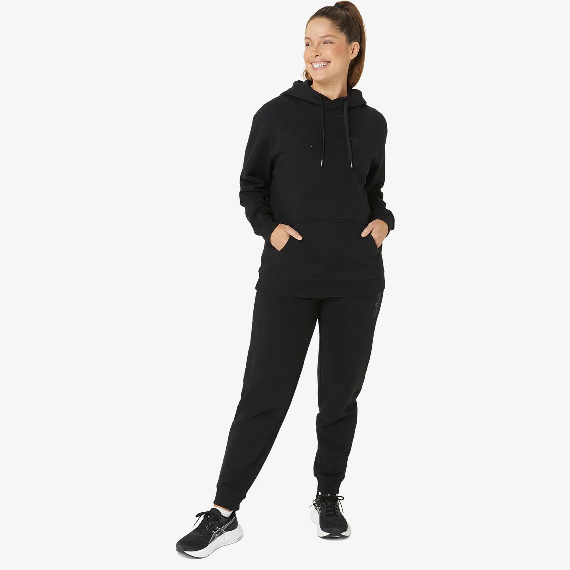 Asics Logo Oth Hoodie Kadın Siyah Sweatshirt
