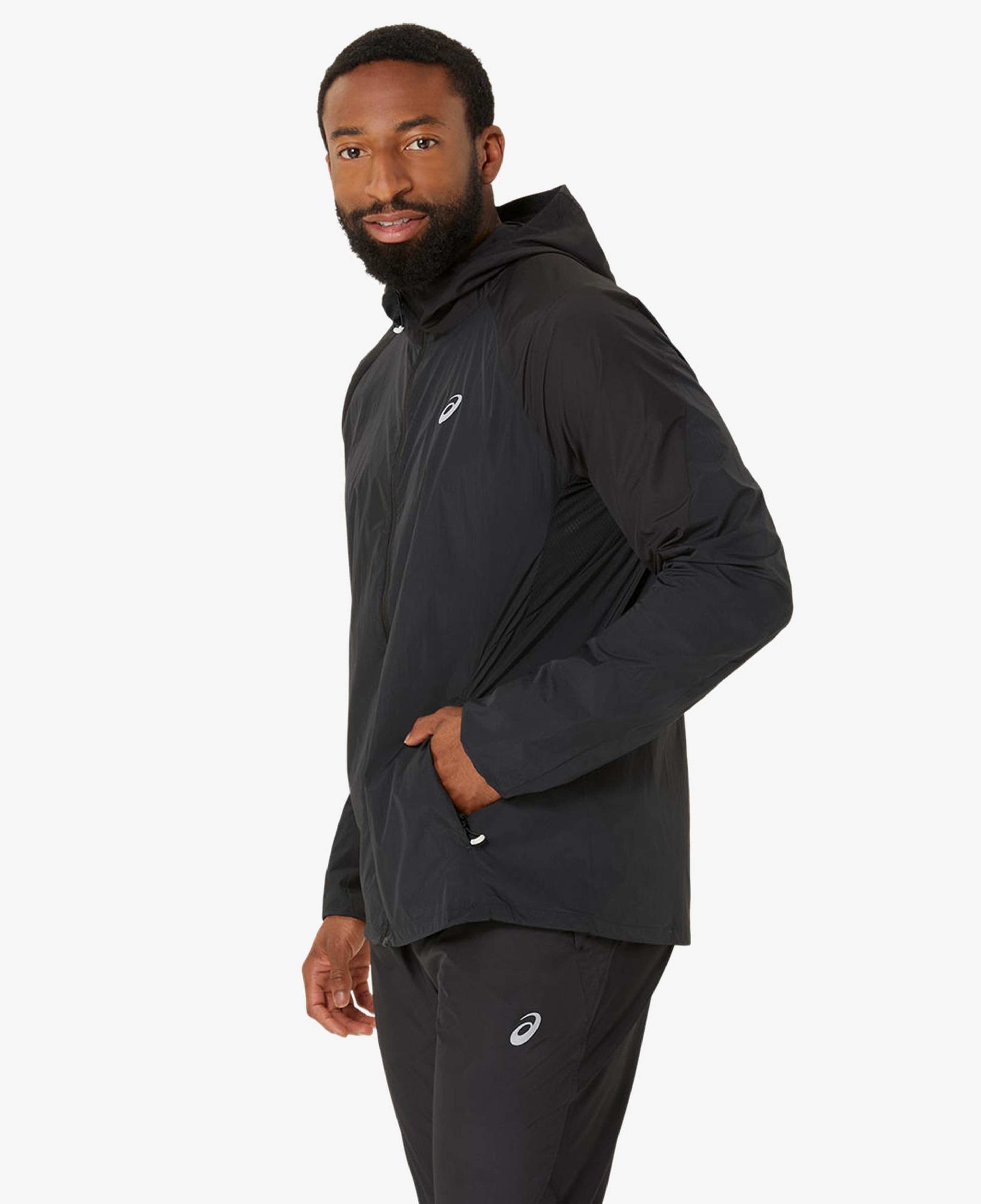 Asics Road Packable Erkek Siyah Günlük Ceket