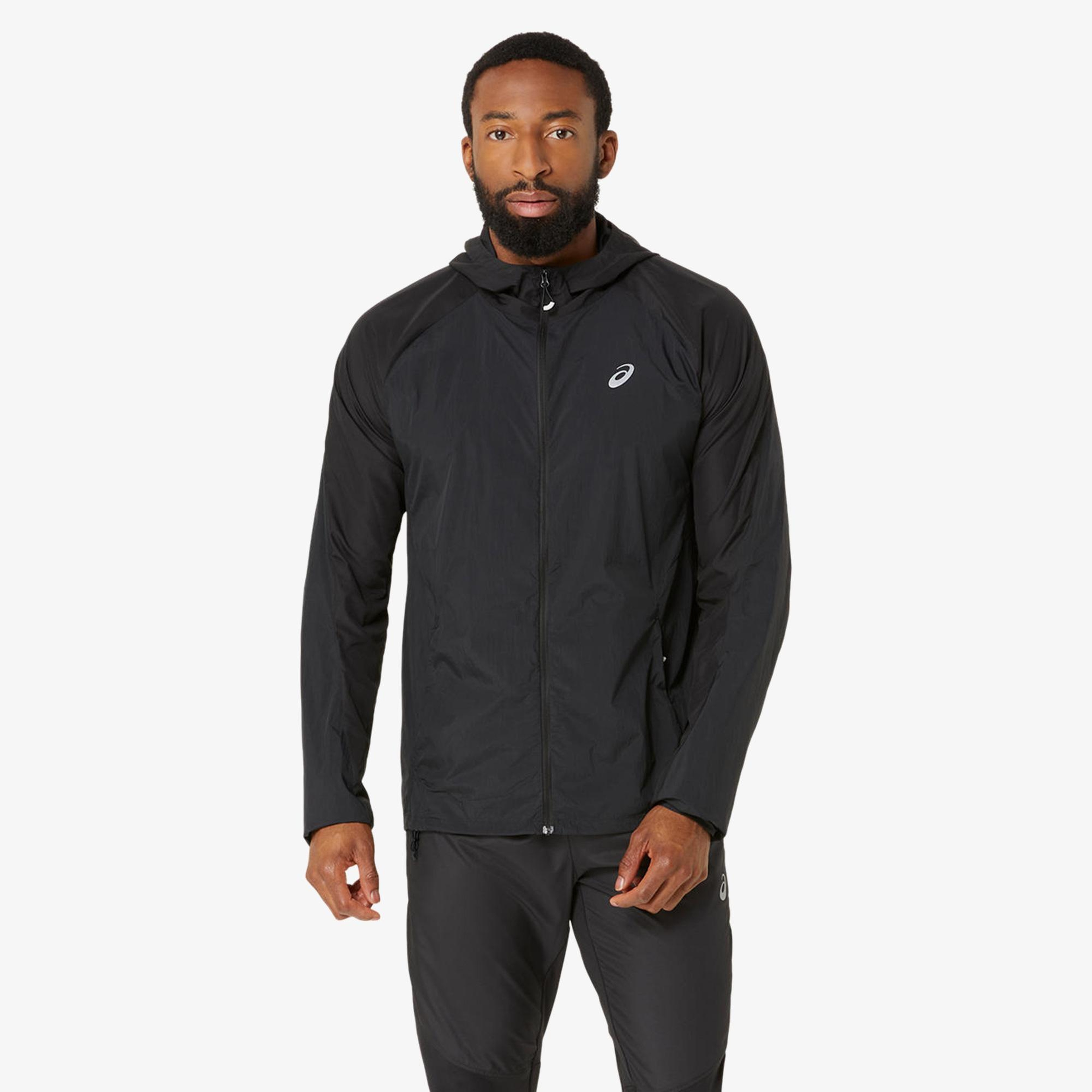 Asics Road Packable Erkek Siyah Günlük Ceket