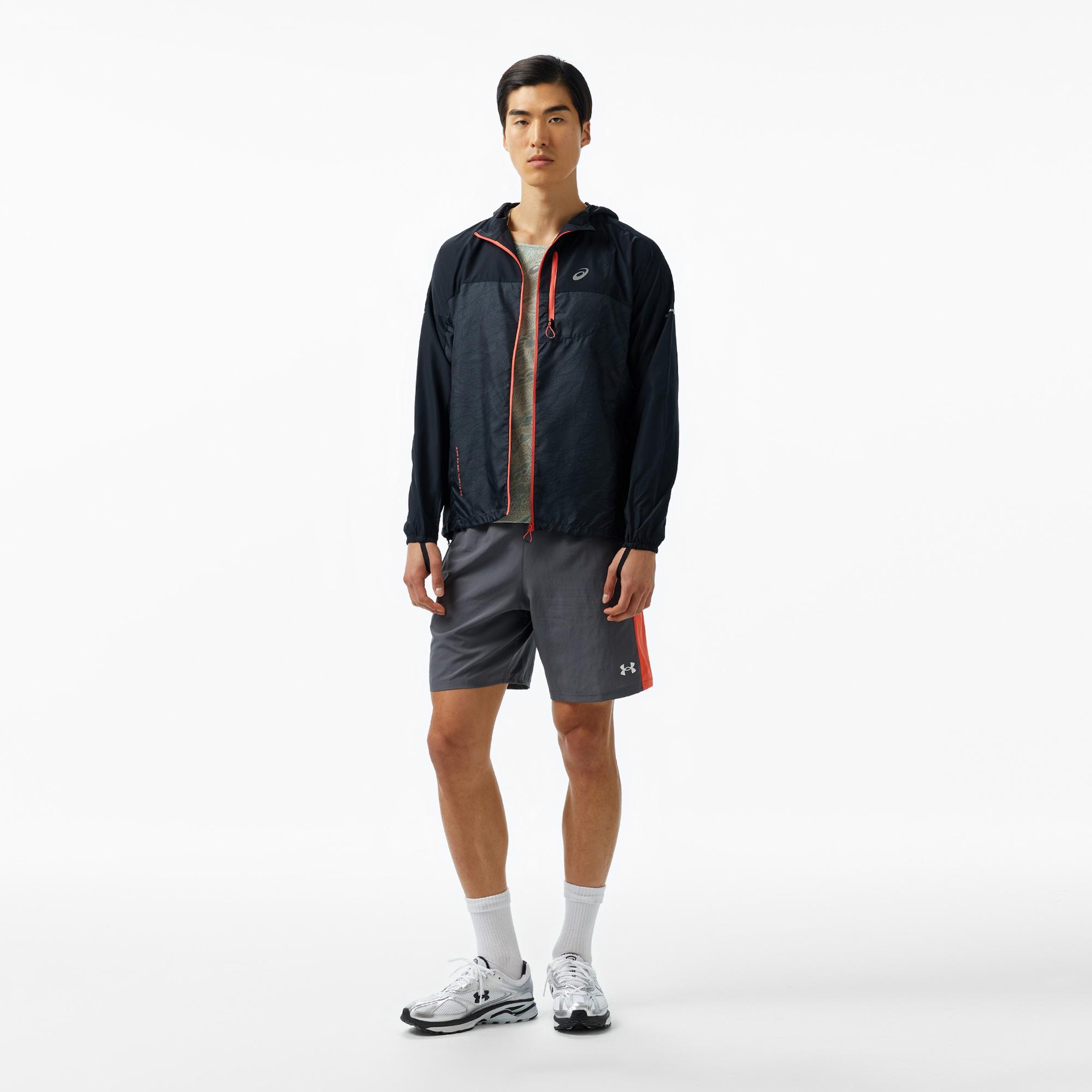 Asics Fujitrail Packable Windbreaker Erkek Siyah Koşu Ceketi