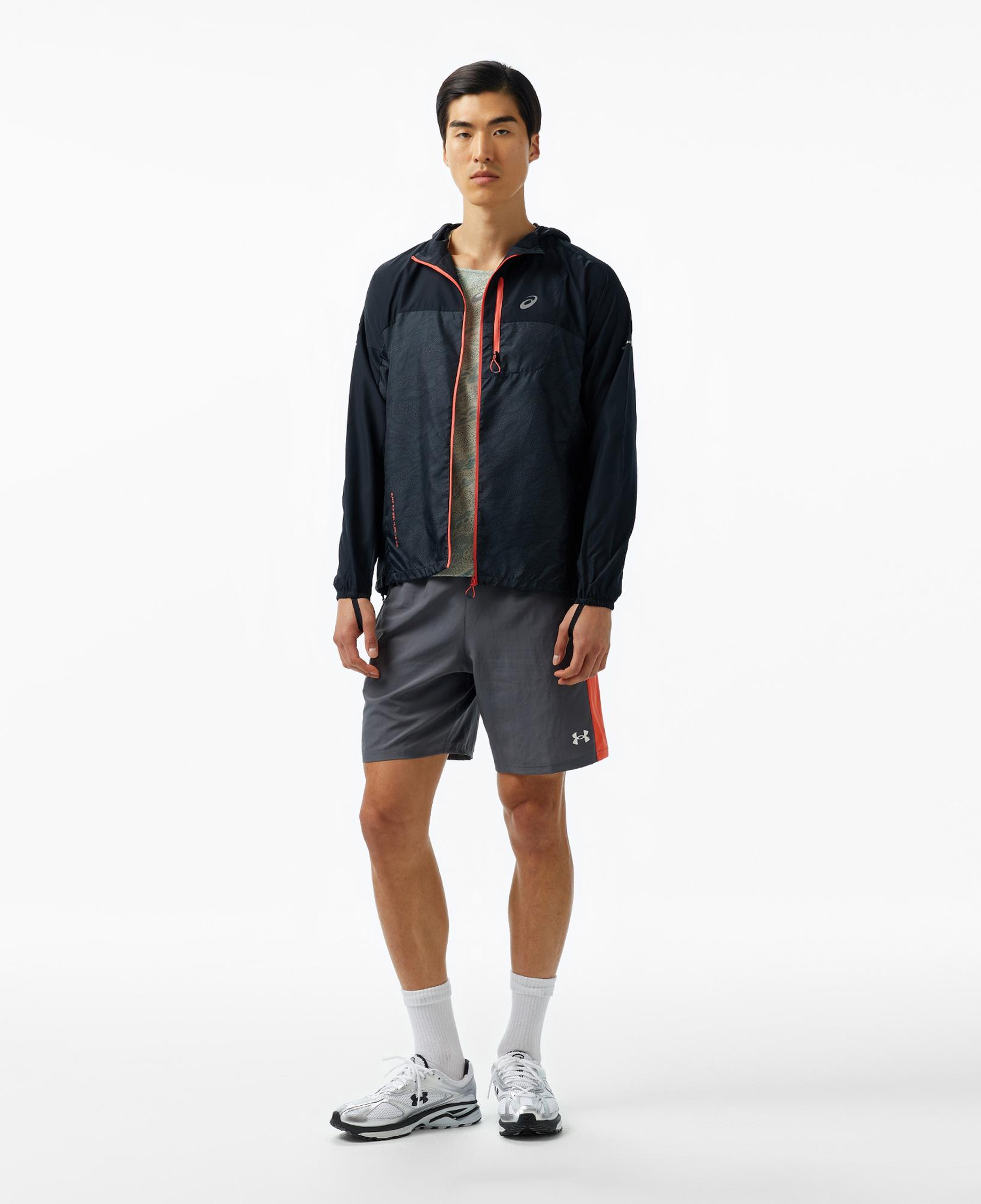 Asics Fujitrail Packable Windbreaker Erkek Siyah Koşu Ceketi