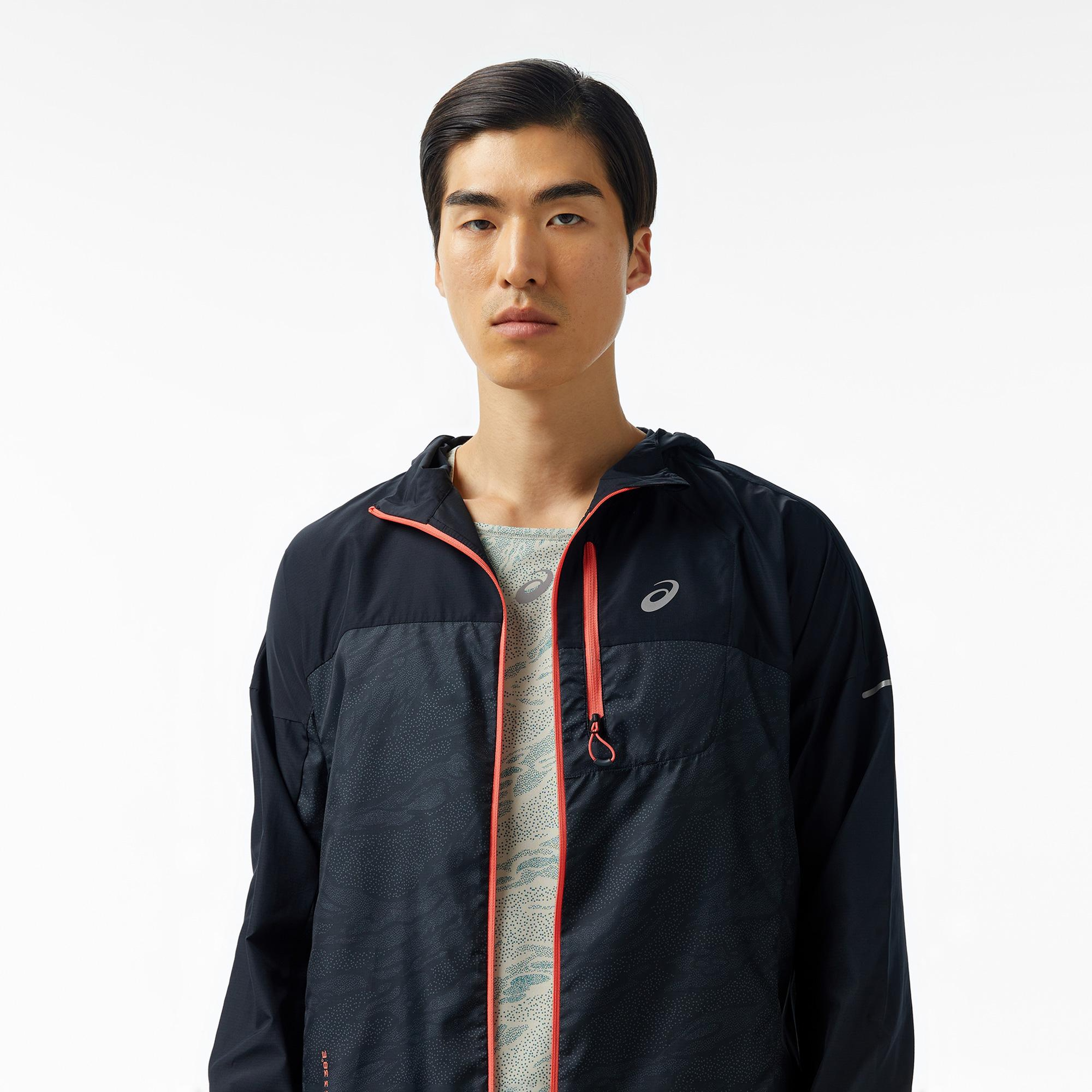 Asics Fujitrail Packable Windbreaker Erkek Siyah Koşu Ceketi