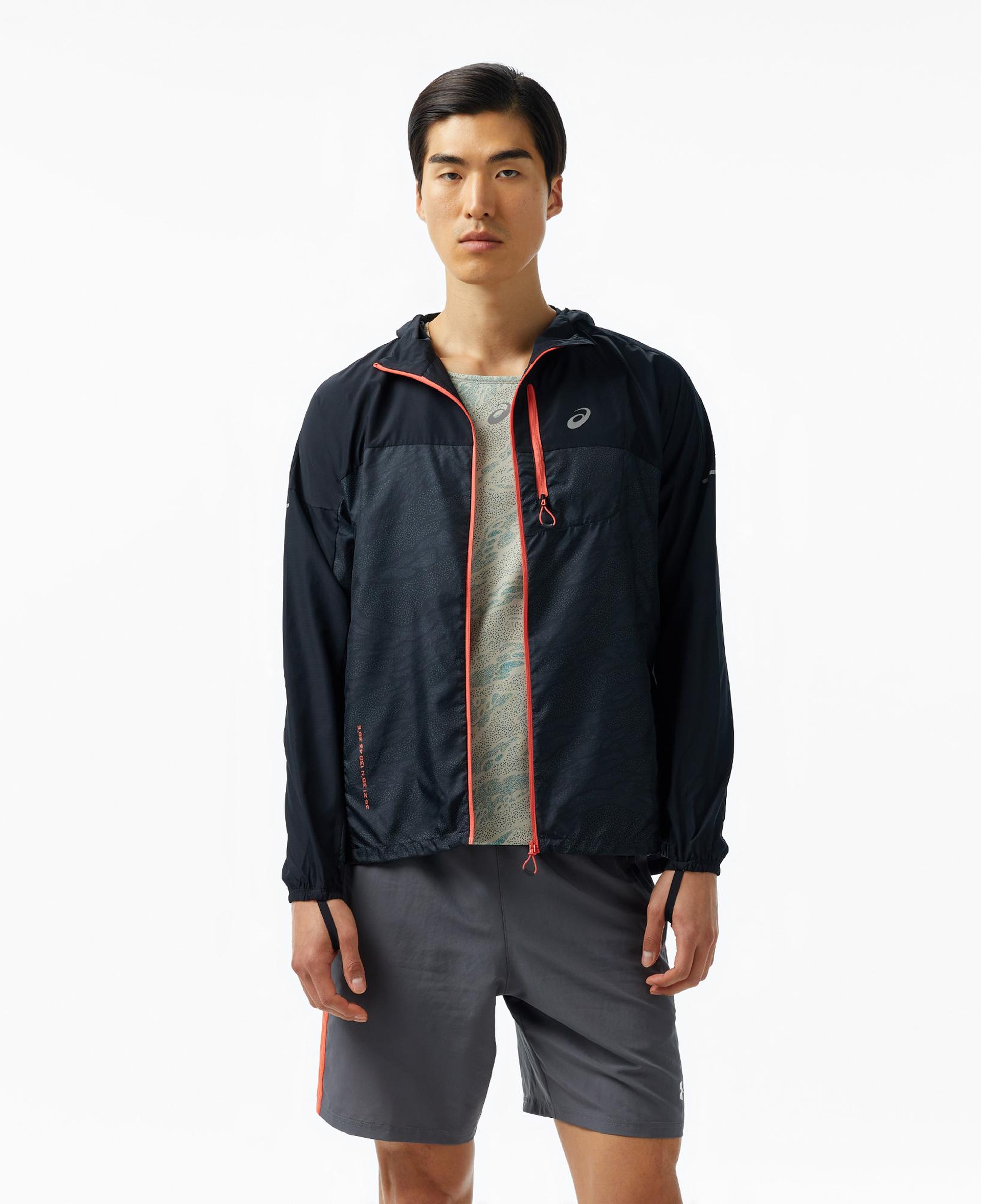 Asics Fujitrail Packable Windbreaker Erkek Siyah Koşu Ceketi