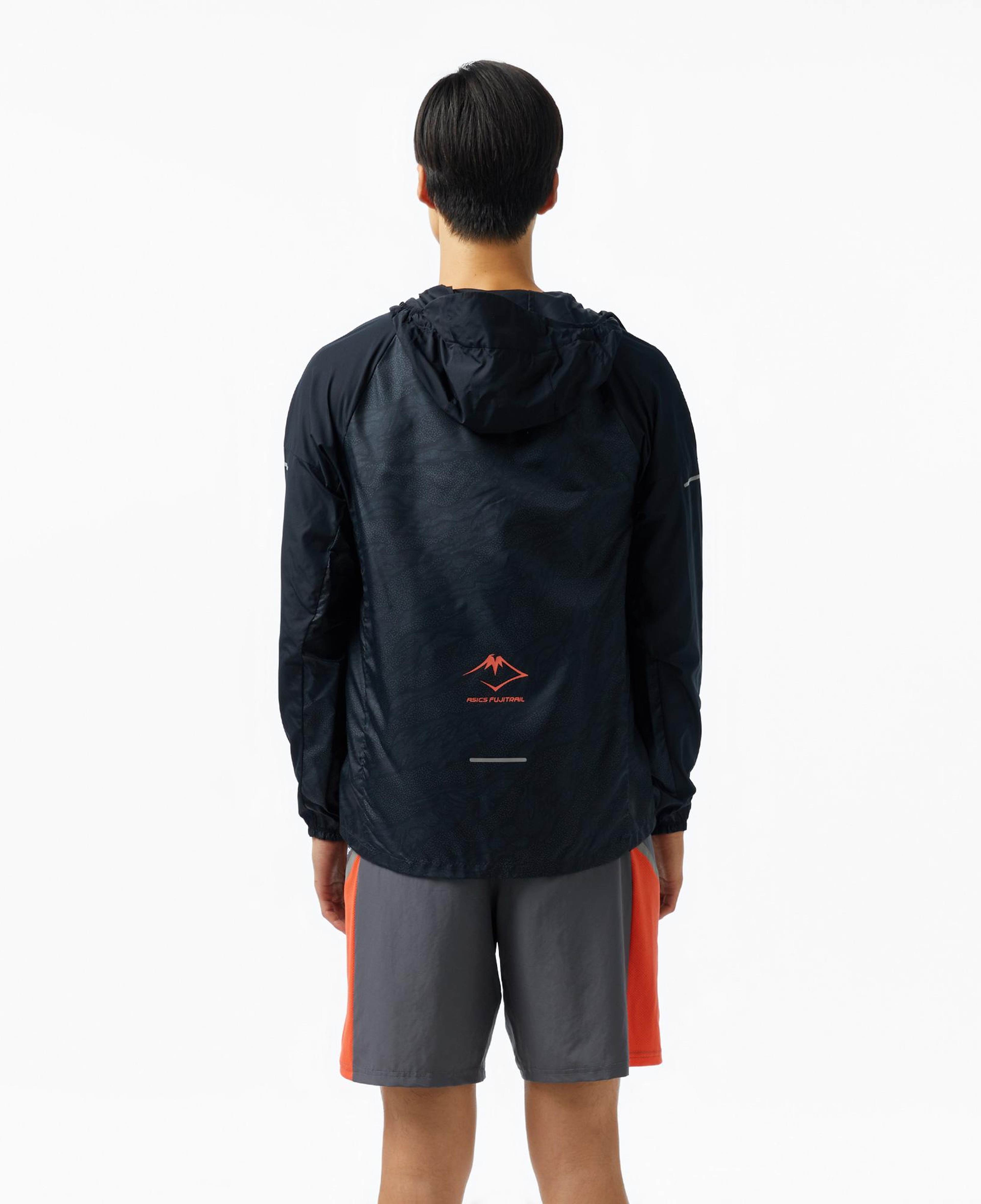 Asics Fujitrail Packable Windbreaker Erkek Siyah Koşu Ceketi