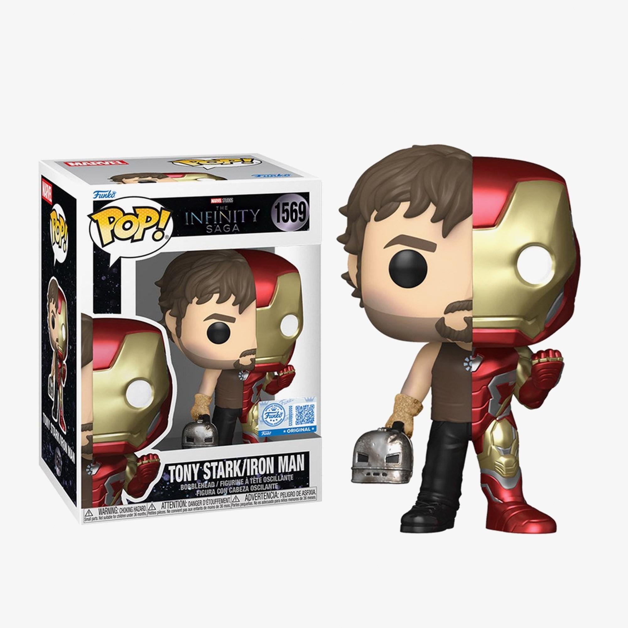 Funko Pop! Marvel: Split - Iron Man / Tony Stark + L491 Unisex Renkli Figür
