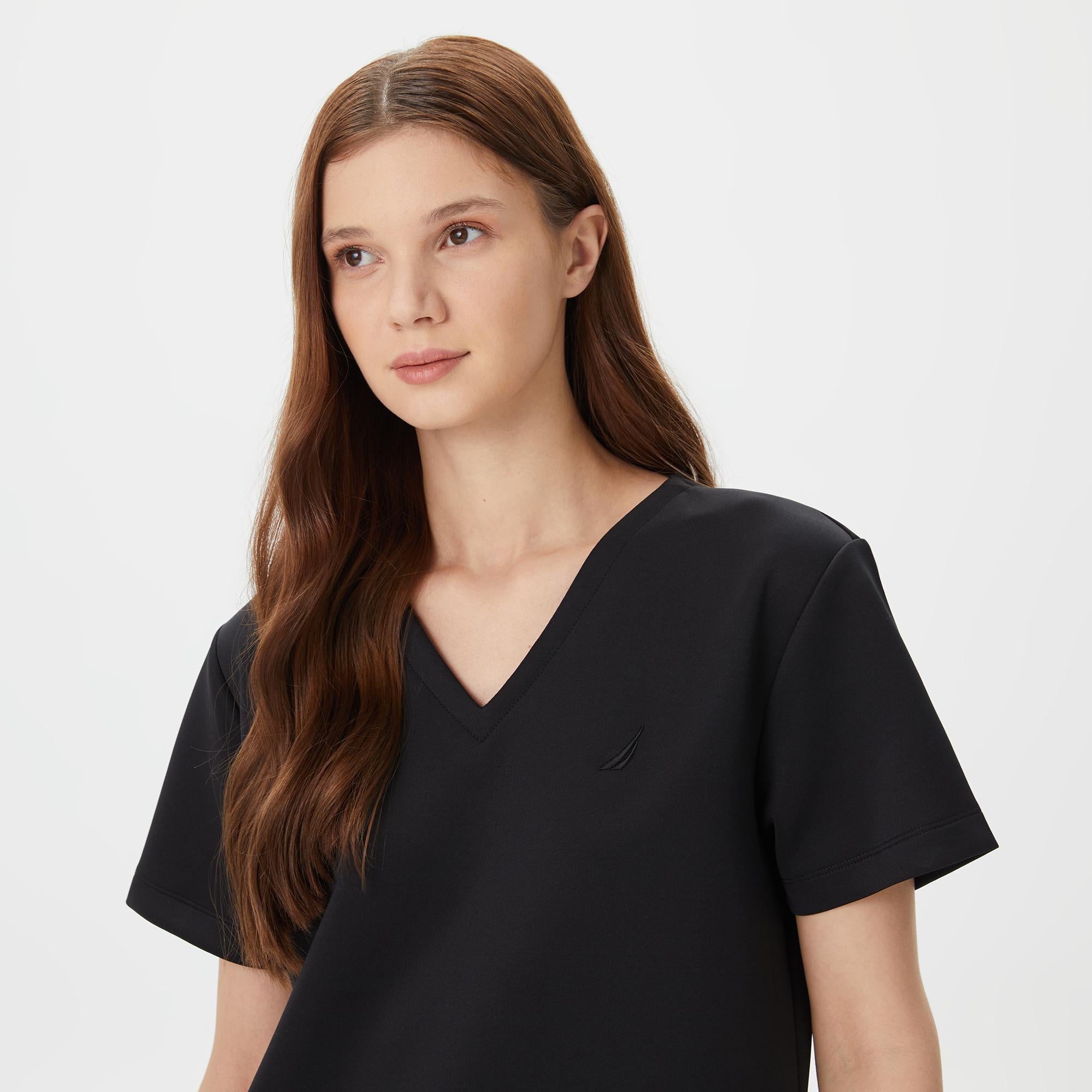 Nautica Kadın Siyah Relaxed Fit Kısa Kollu Elbise