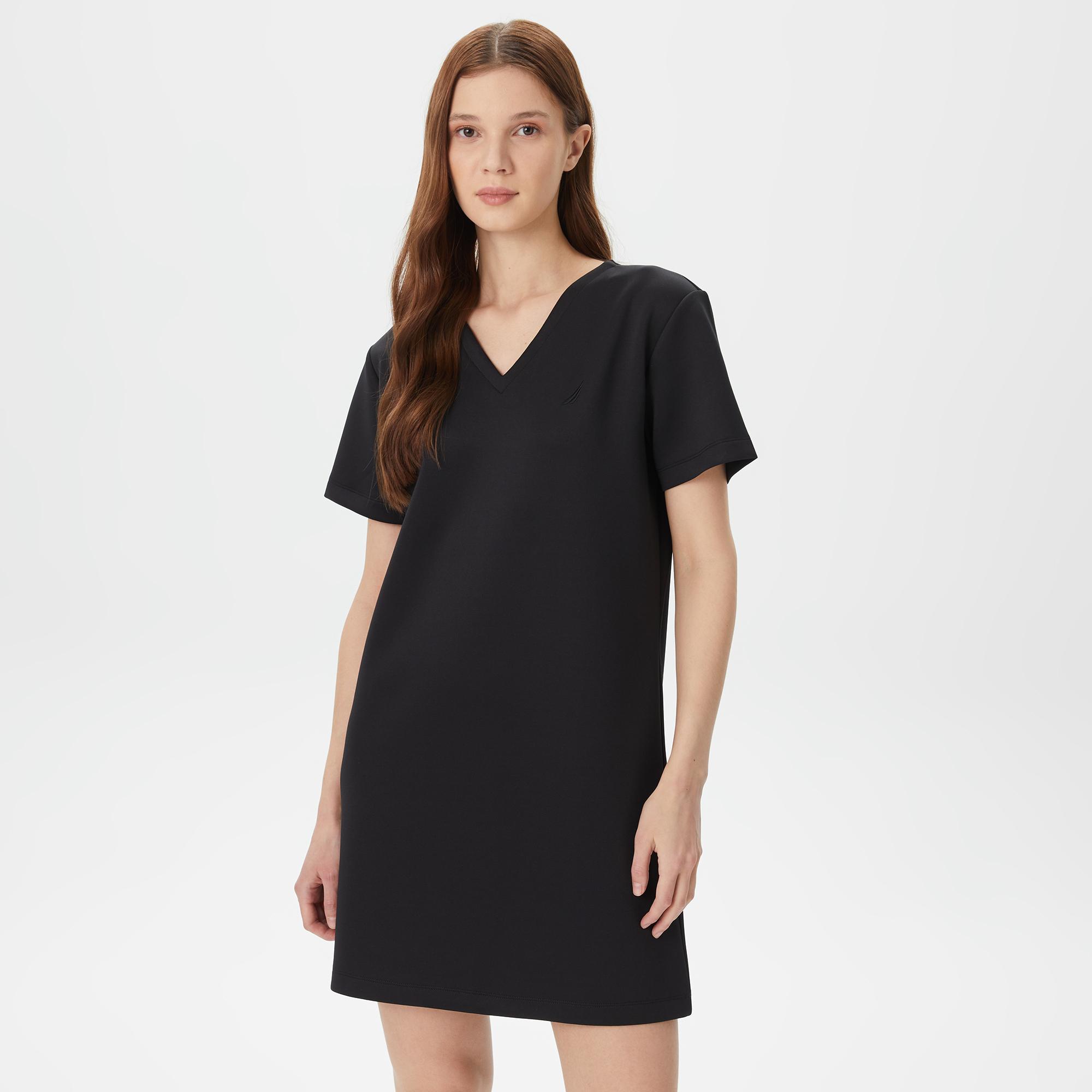 Nautica Kadın Siyah Relaxed Fit Kısa Kollu Elbise
