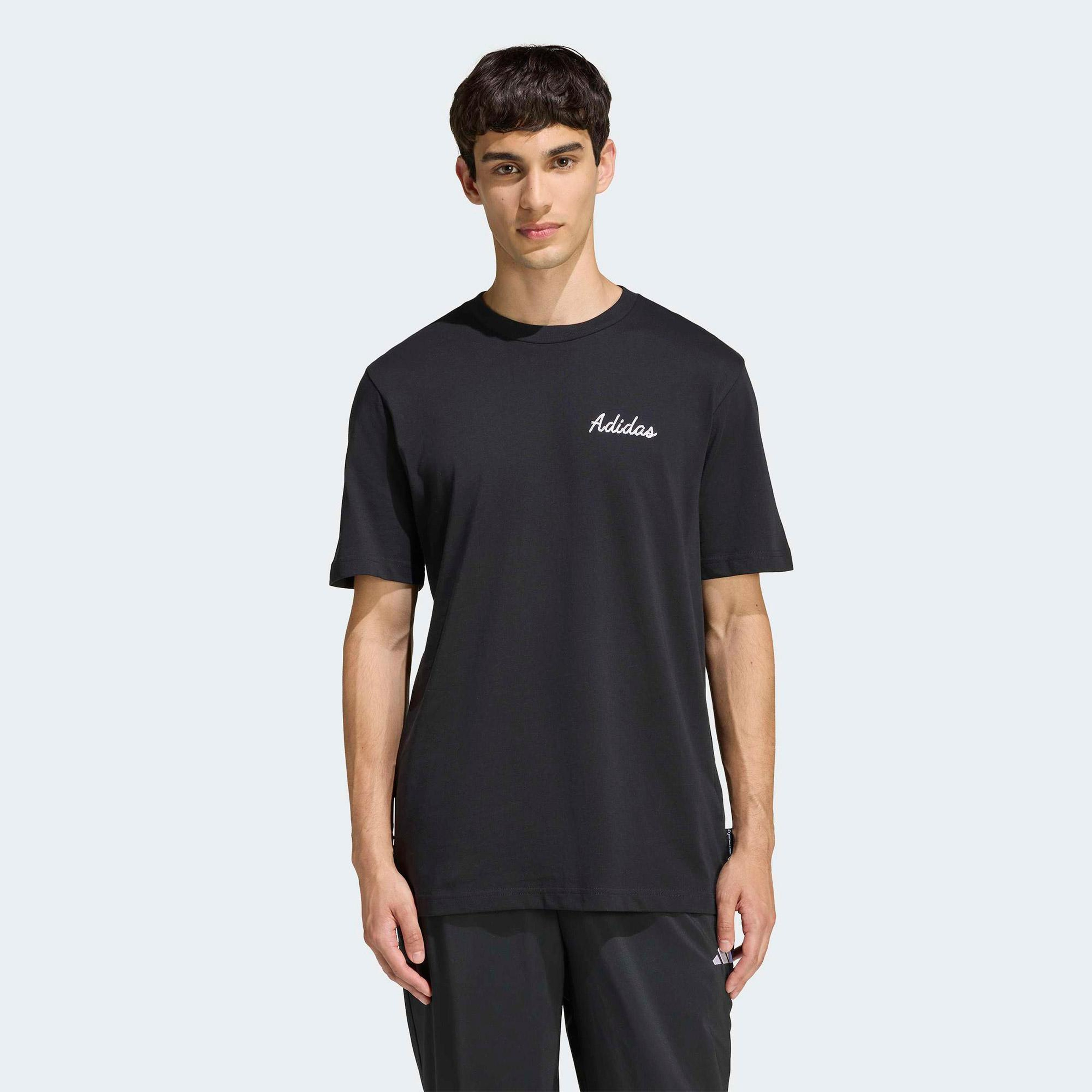 adidas Novelty Bowl Grafik Erkek Siyah Antrenman T-Shirt
