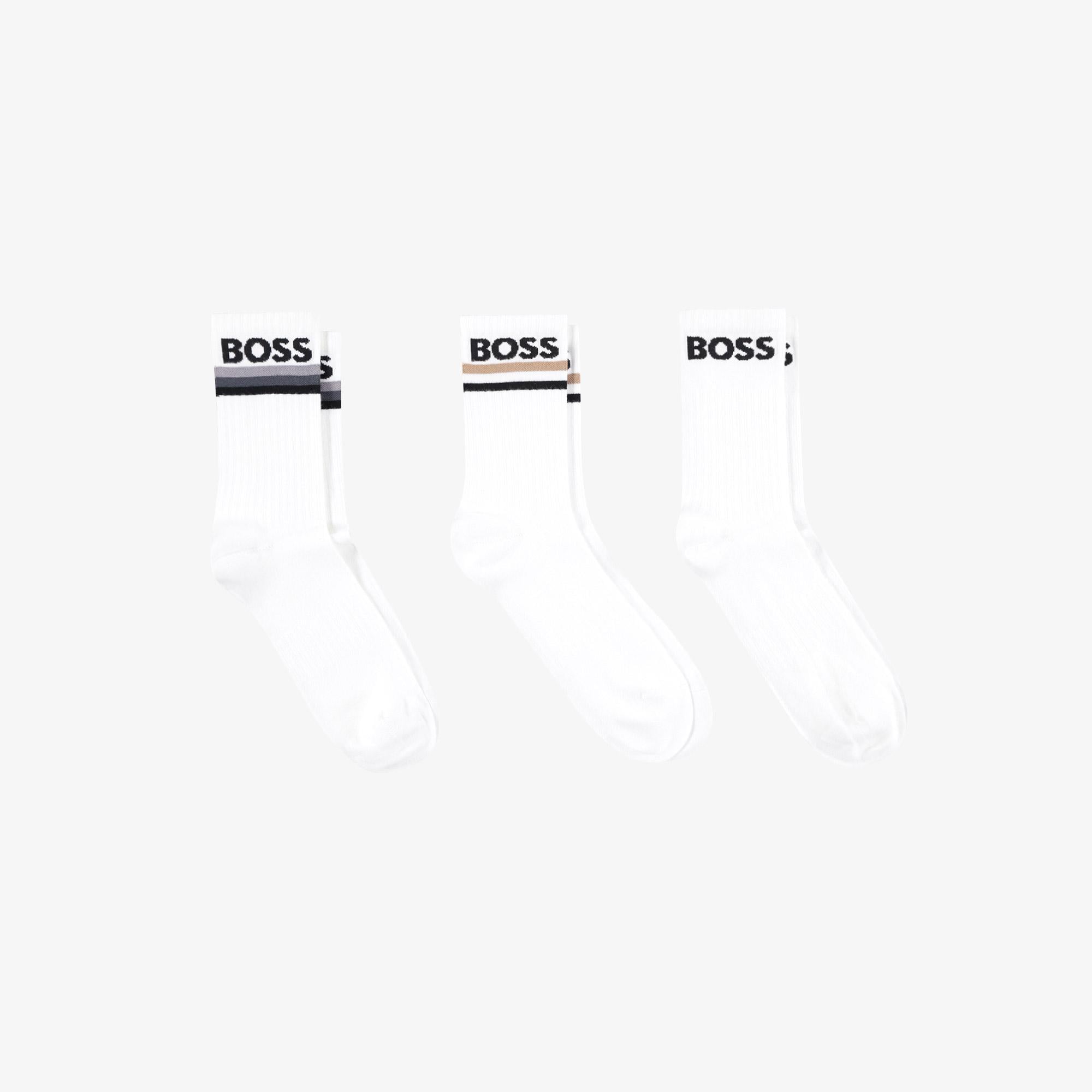 Boss Piquet Stripe VI 3'lü Erkek Renkli Çorap