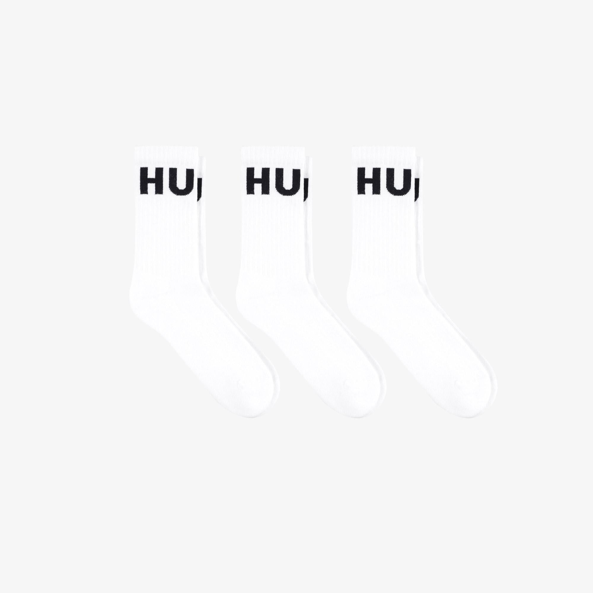 Hugo 3'lü Iconic Erkek Beyaz Çorap