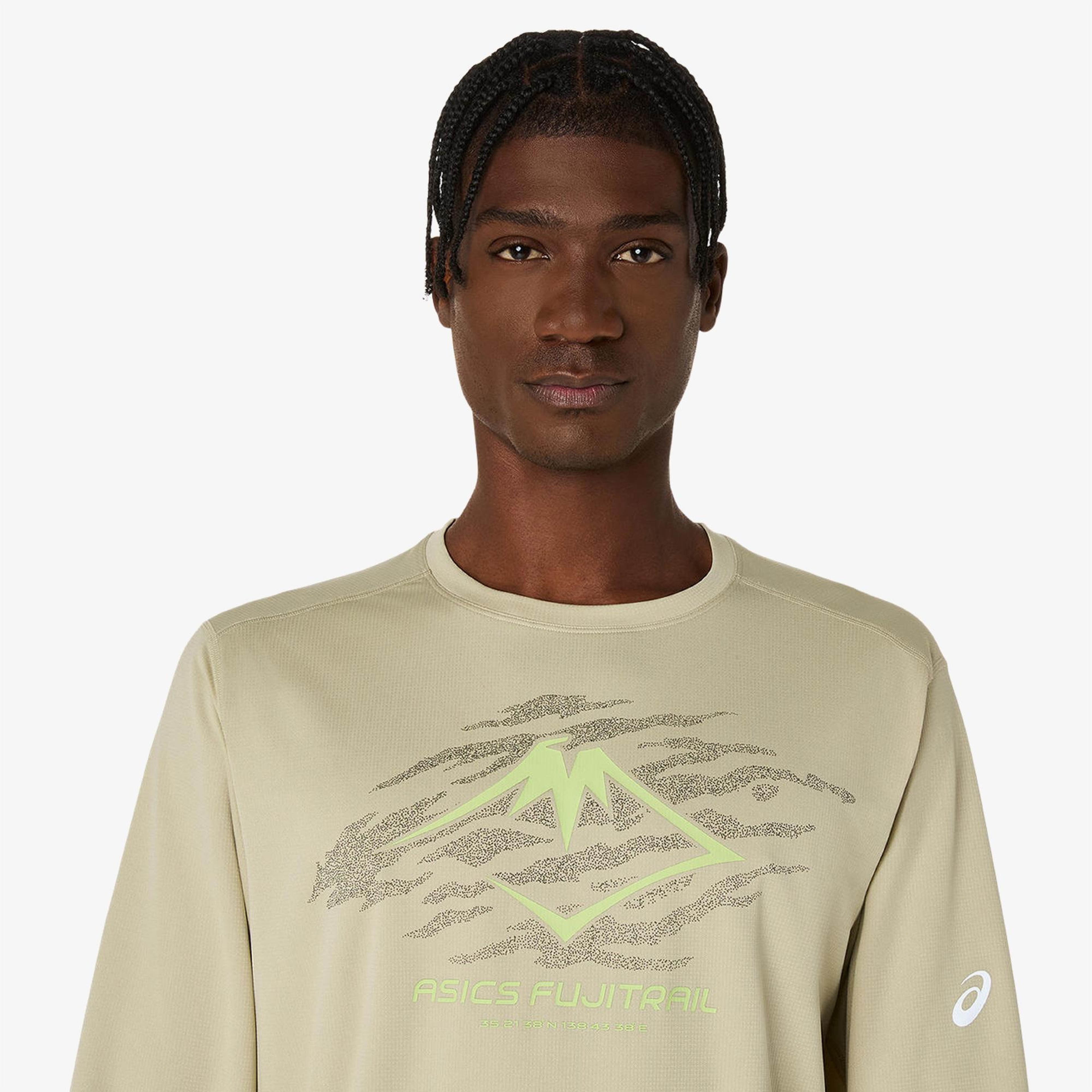 Asics Fujitrail Logo Ls Top Erkek Yeşil T-Shirt