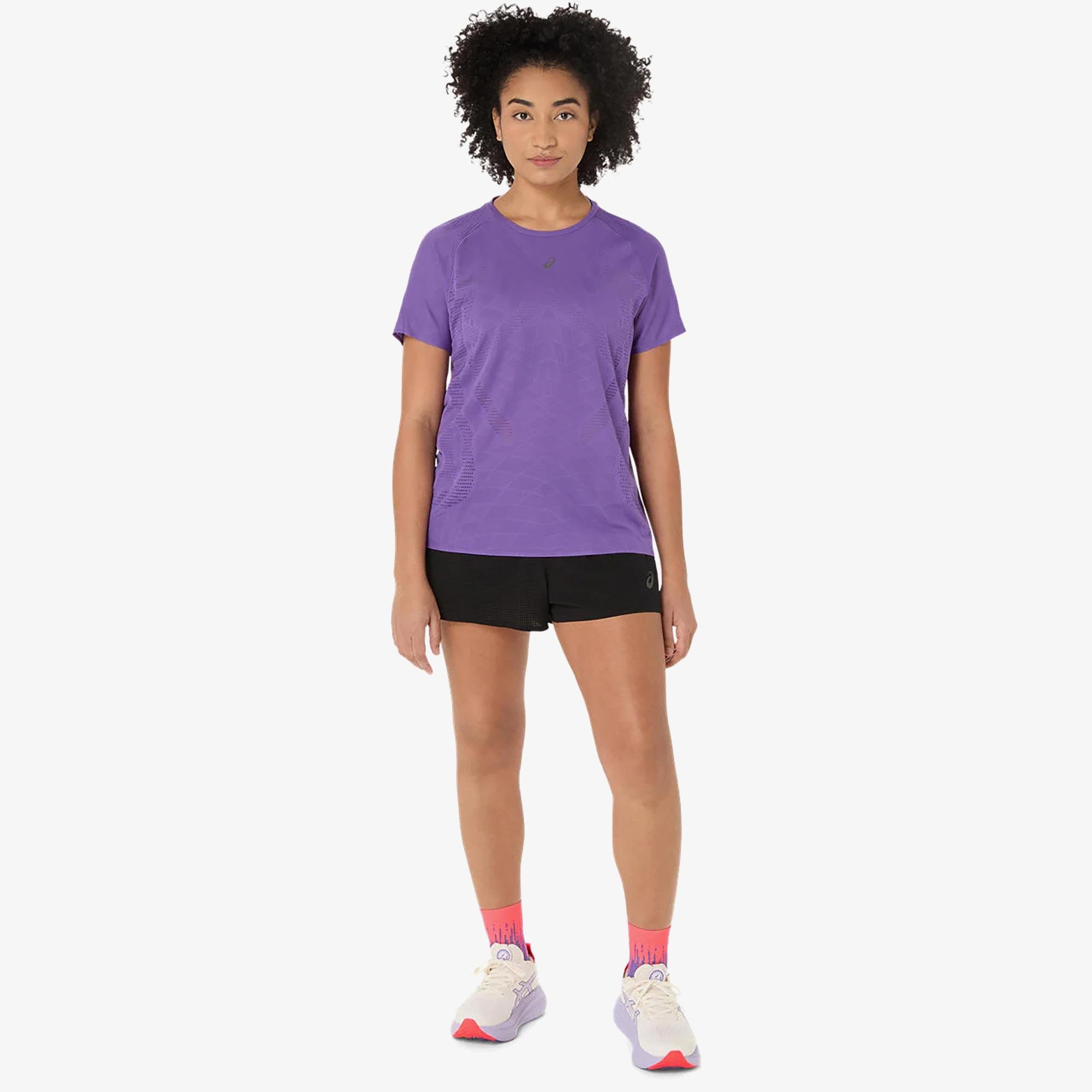 Asics Metarun Ss Top Kadın Mor T-Shirt