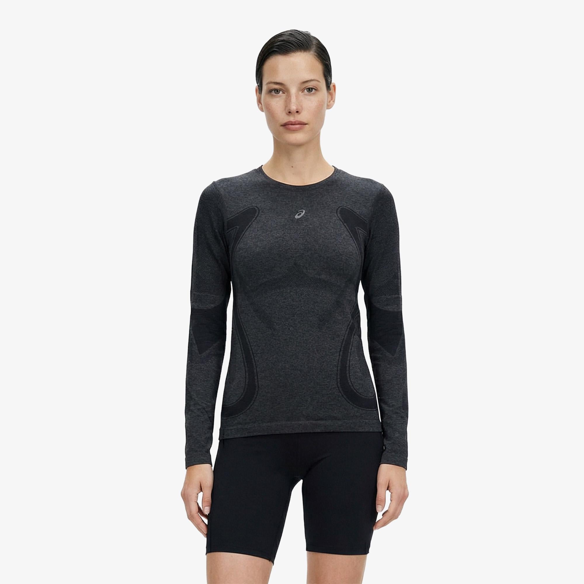 Asics Road Seamless Ls Top Kadın Siyah Koşu Sweatshirt