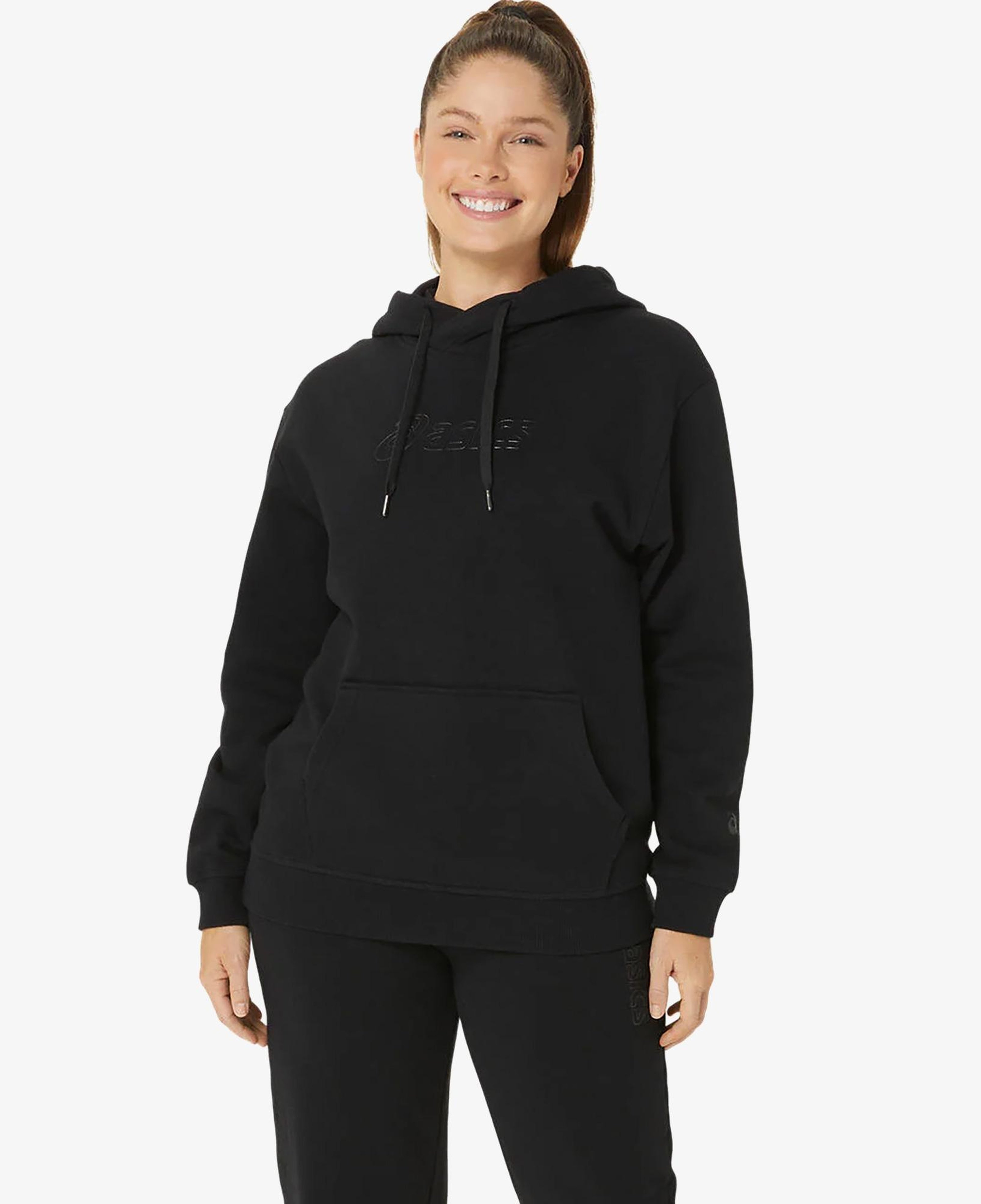 Asics Logo Oth Hoodie Kadın Siyah Sweatshirt