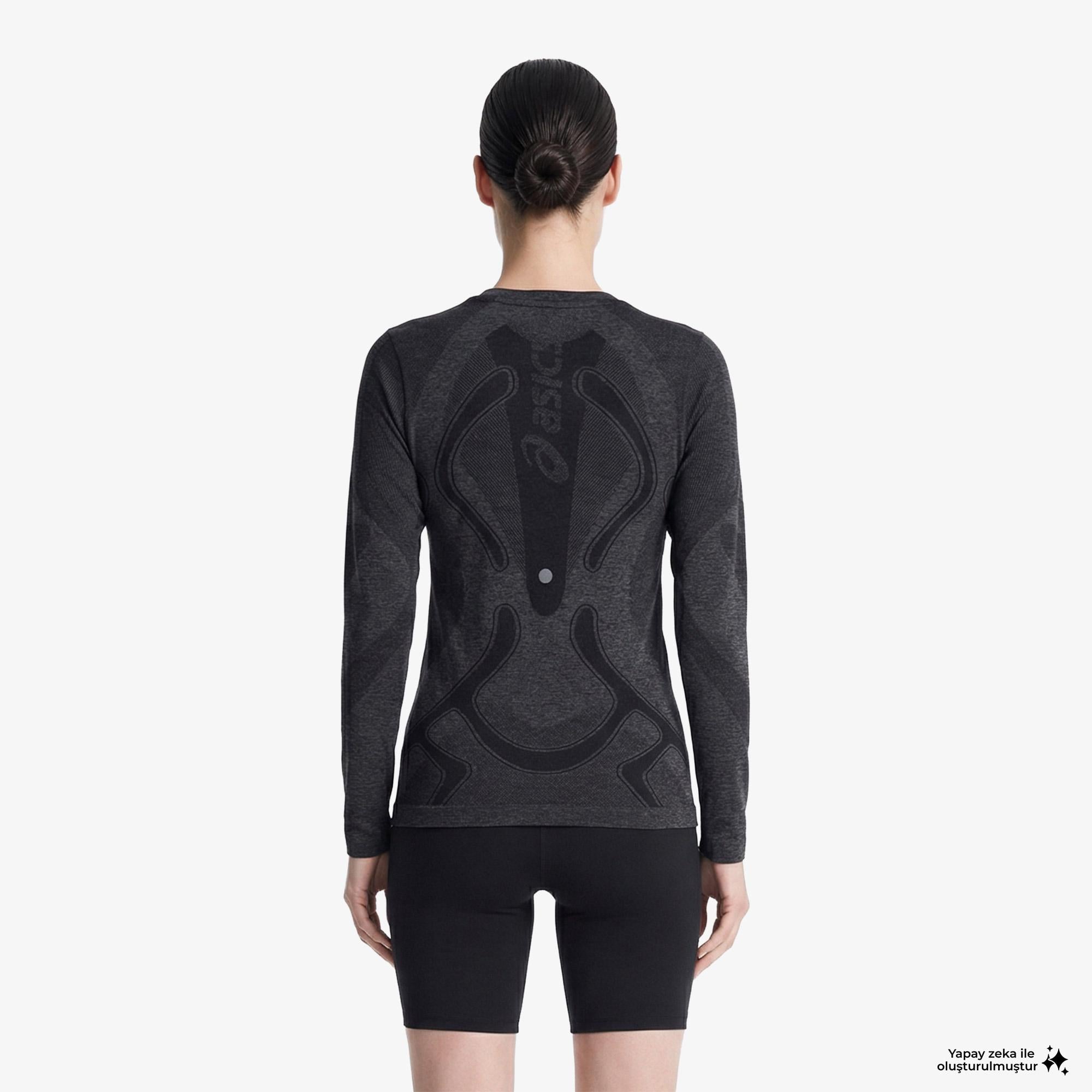 Asics Road Seamless Ls Top Kadın Siyah Koşu Sweatshirt