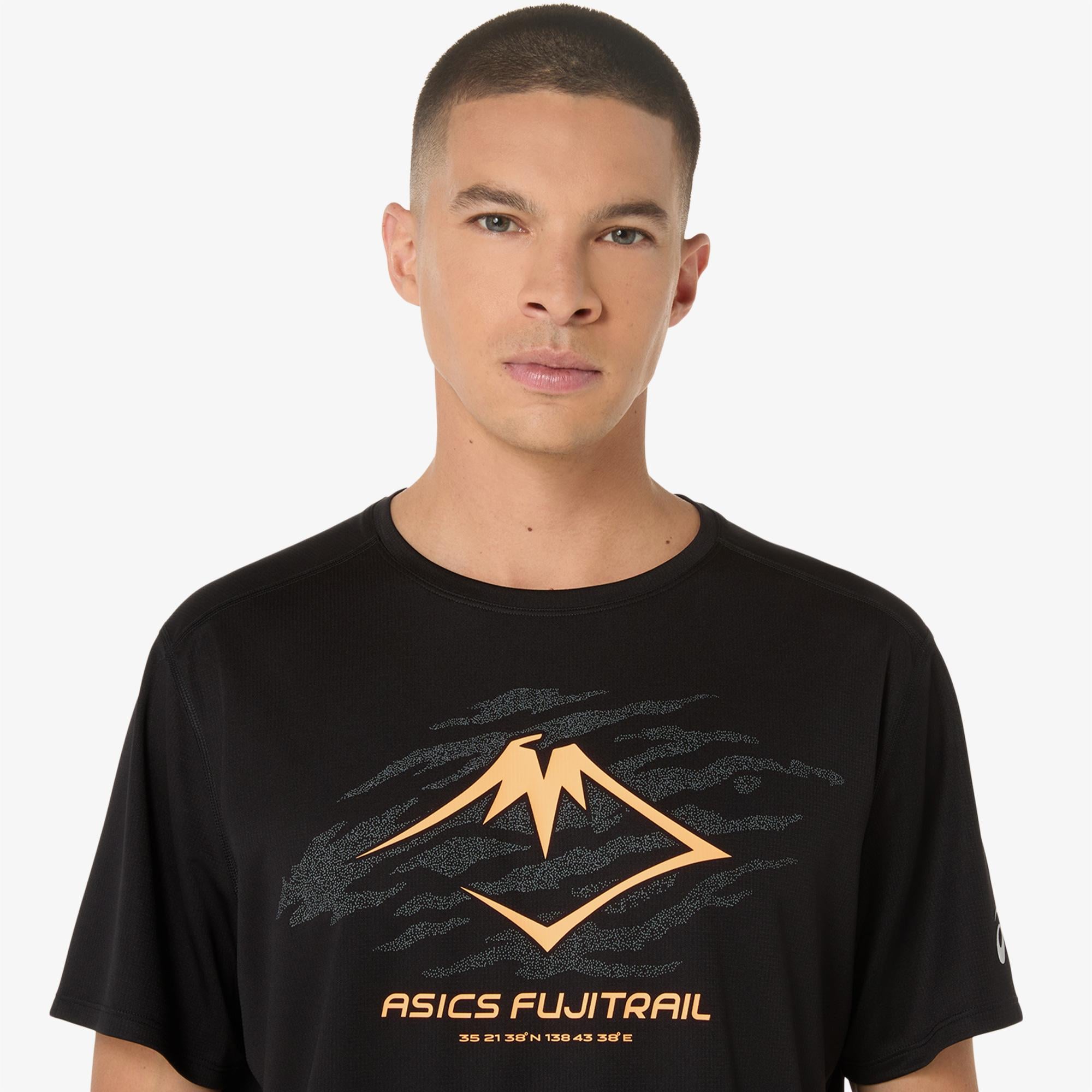 Asics Fujitrail Logo Ss Top Erkek Siyah T-Shirt