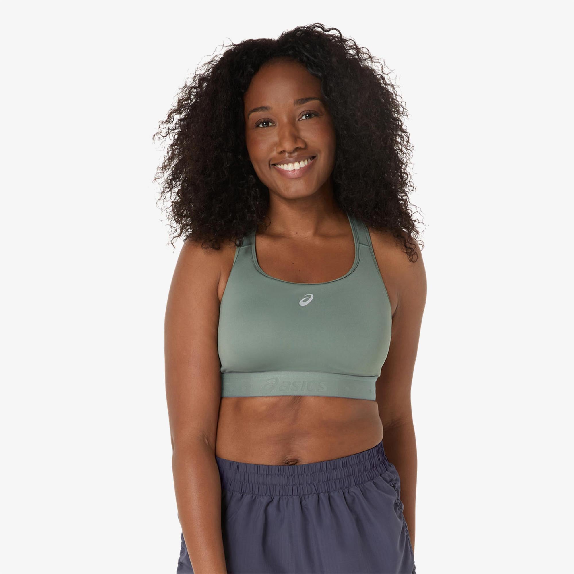 Asics Road Compression Kadın Yeşil Koşu Bra