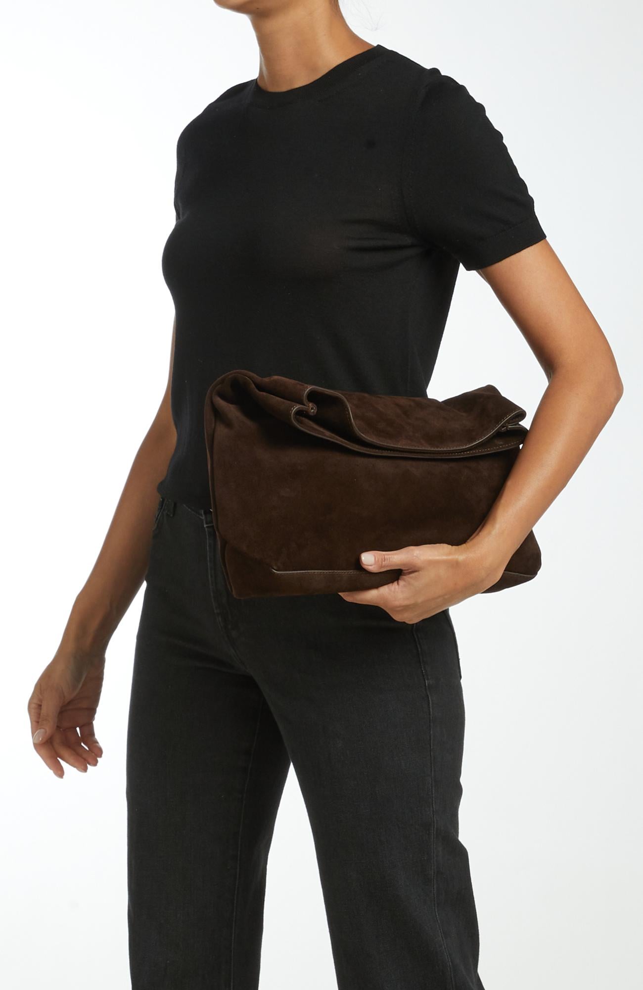 Divarese Kadın Kahverengi Süet Clutch