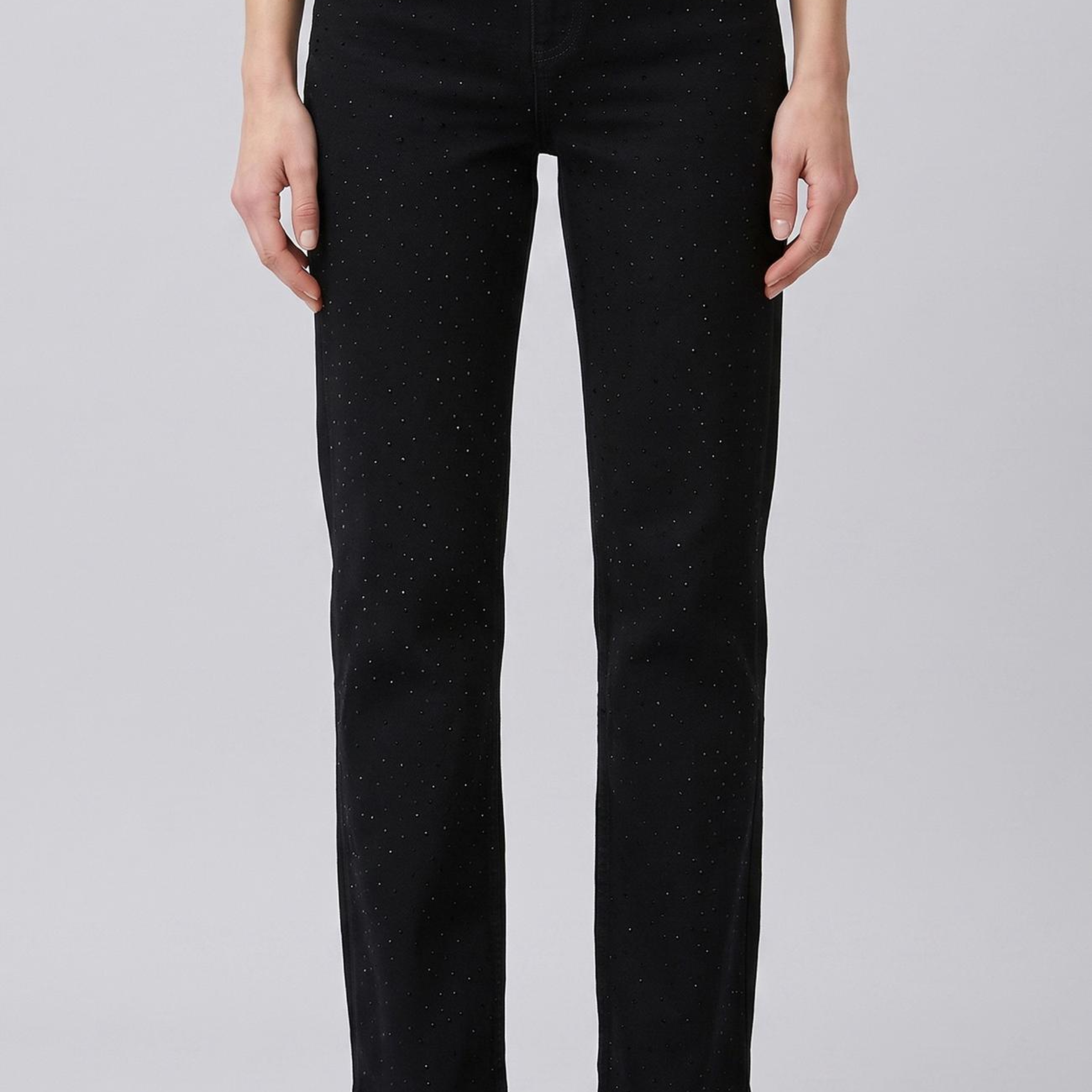 Network Kadın Siyah Taşlı Denim Pantolon