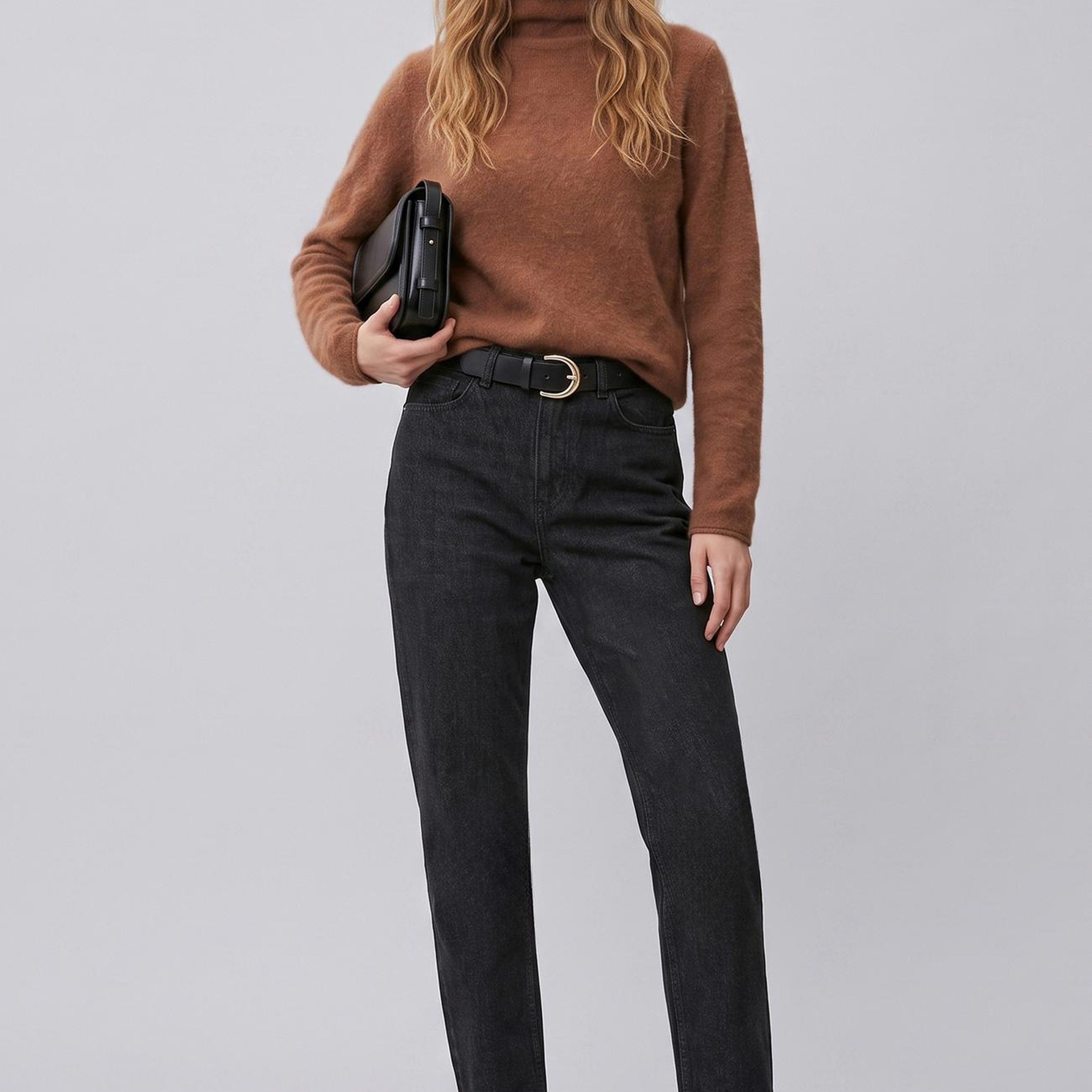 Network Kadın Siyah Mom Fit Denim Pantolon