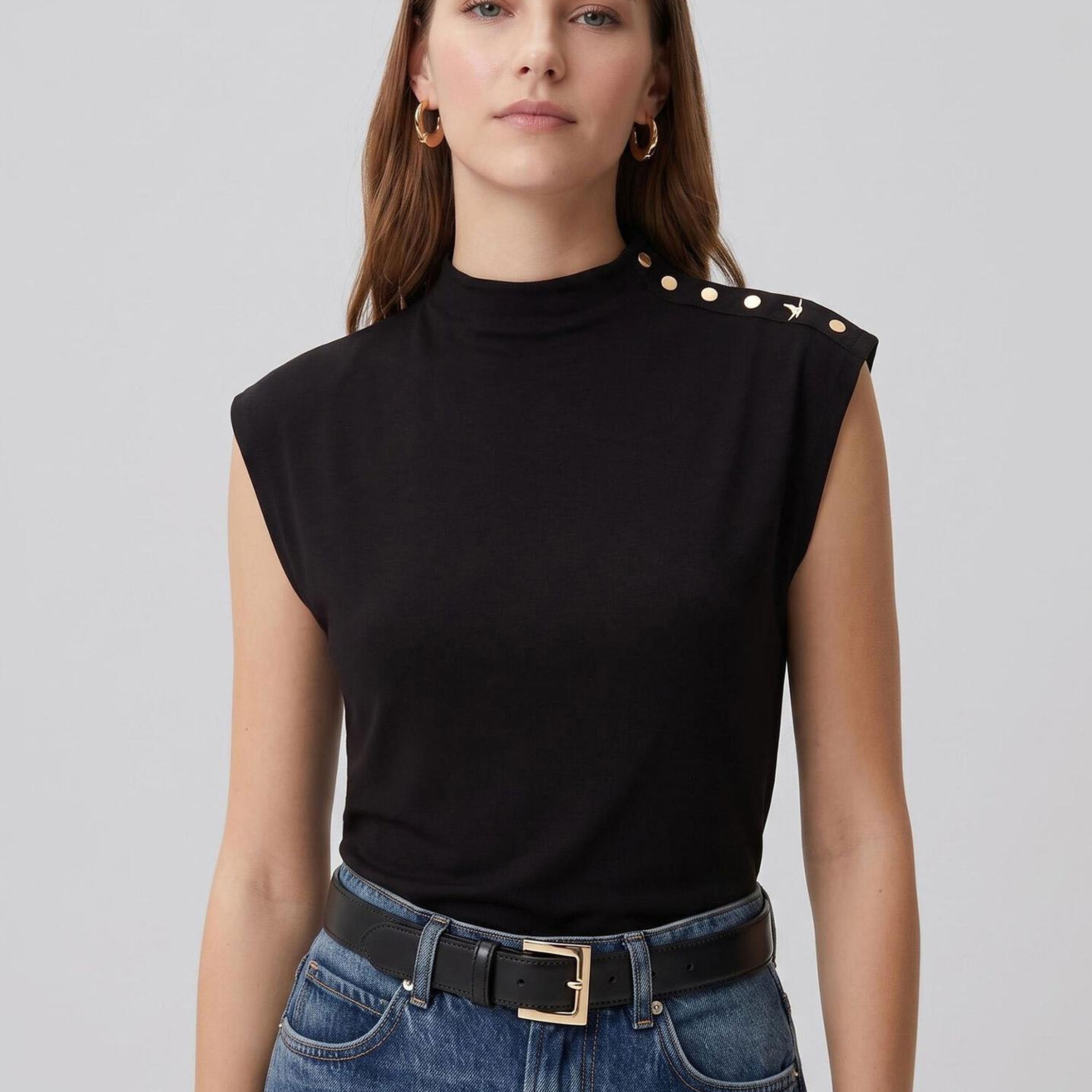 Beymen Club Kadın Siyah Kaz Detaylı T-shirt