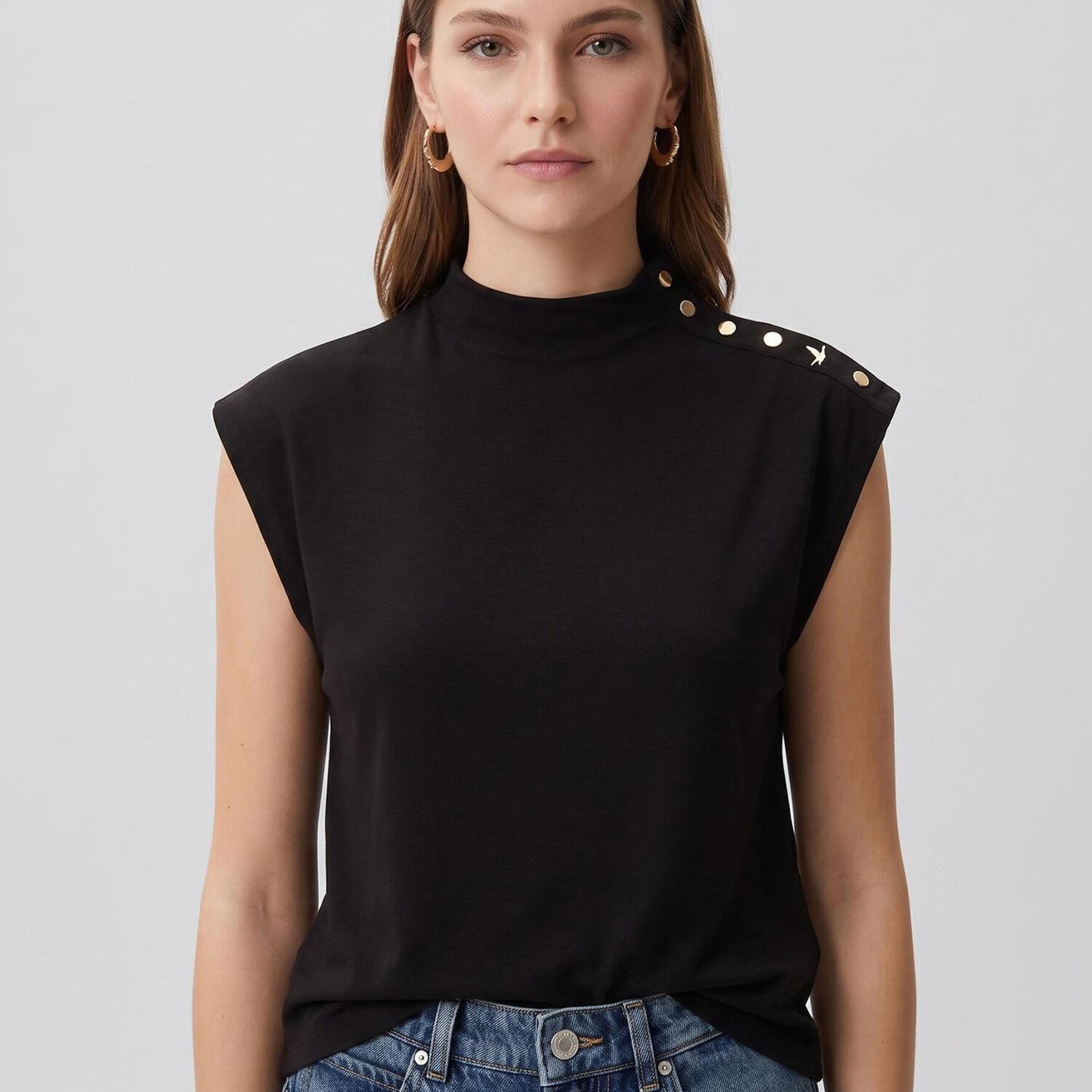 Beymen Club Kadın Siyah Kaz Detaylı T-shirt