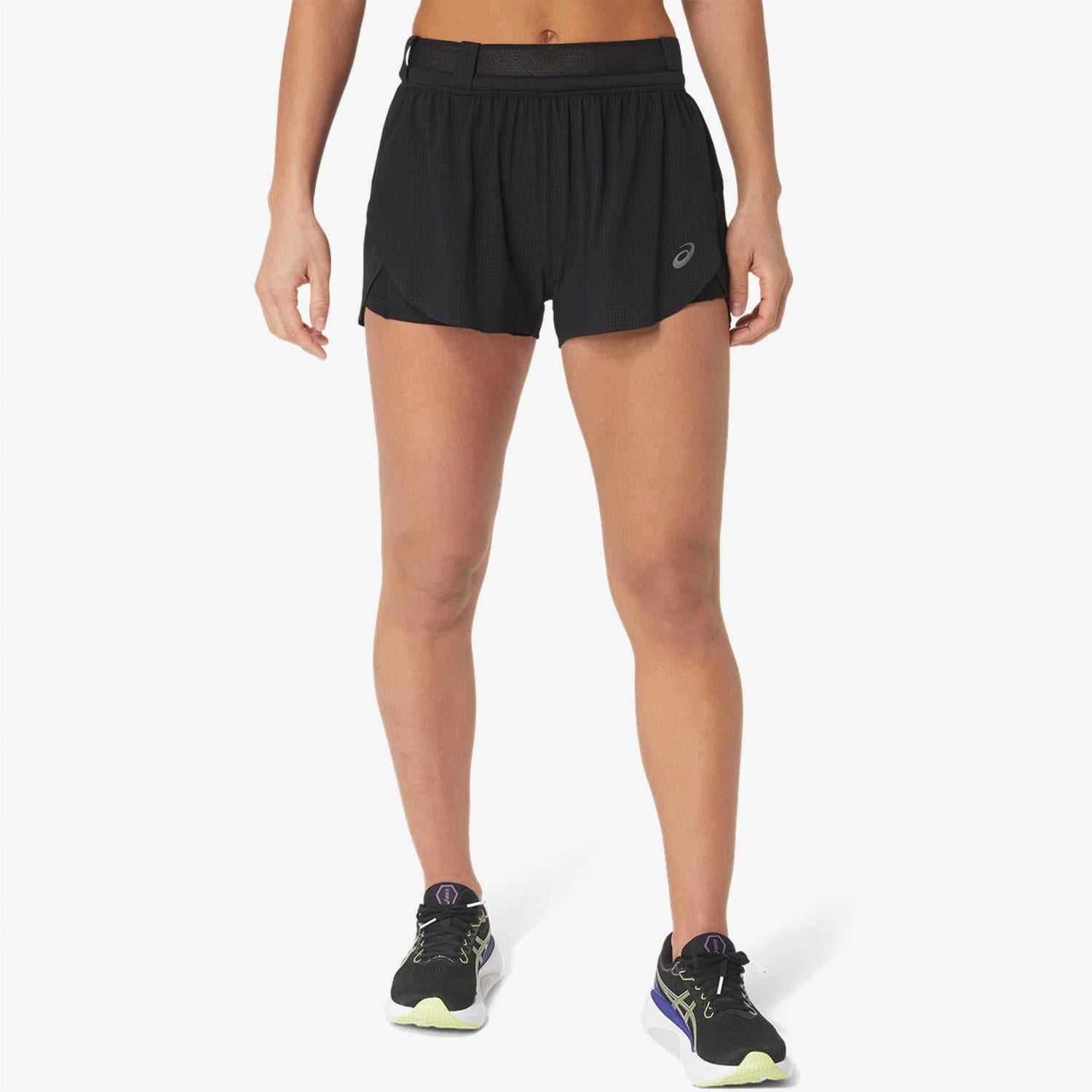 Asics Metarun Split Kadın Siyah Koşu Şortu