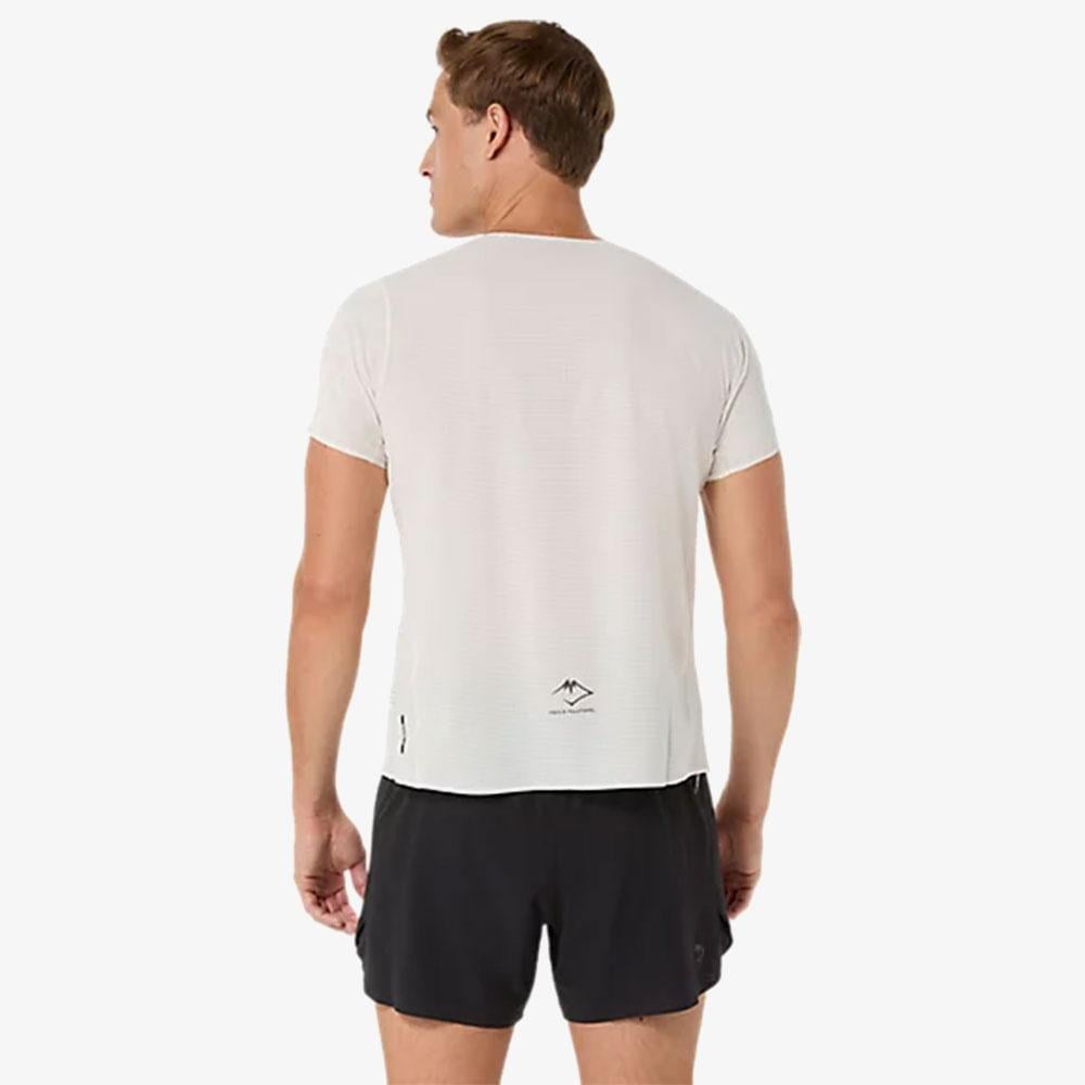 Asics Fujitrail Elite Graphic Erkek Beyaz Koşu T-shirt